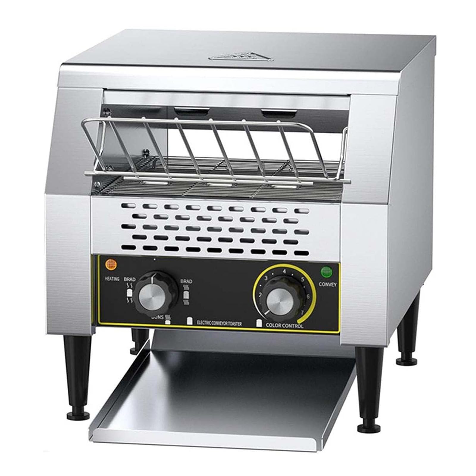 Tostadora de cinta comercial - 150/300/450 rebanadas/hora para restaurantes, para panecillos y bagels, de acero inoxidable de alta resistencia.,450pieces/H