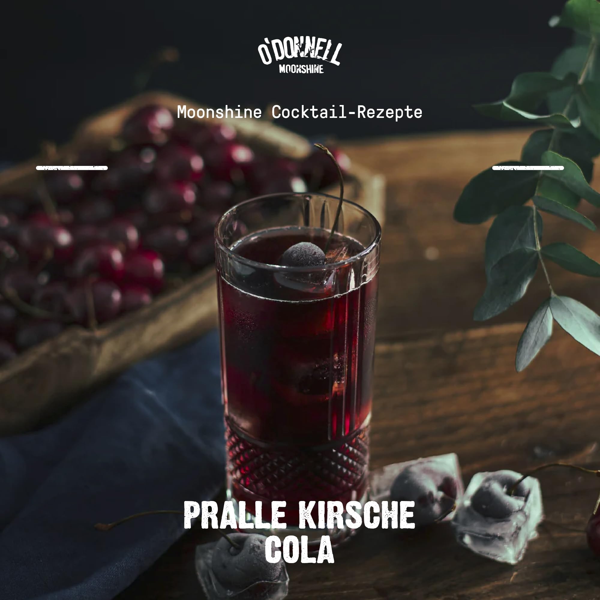 O’Donnell Moonshine Pralle Kirsche Likör (700ml) + Ausgießer – Premium Kirschlikör mit fruchtiger Kirsche & Vanille – Ideal pur oder für Cocktails – 20% Alkohol im Original Mason Jar – Made in Berlin
