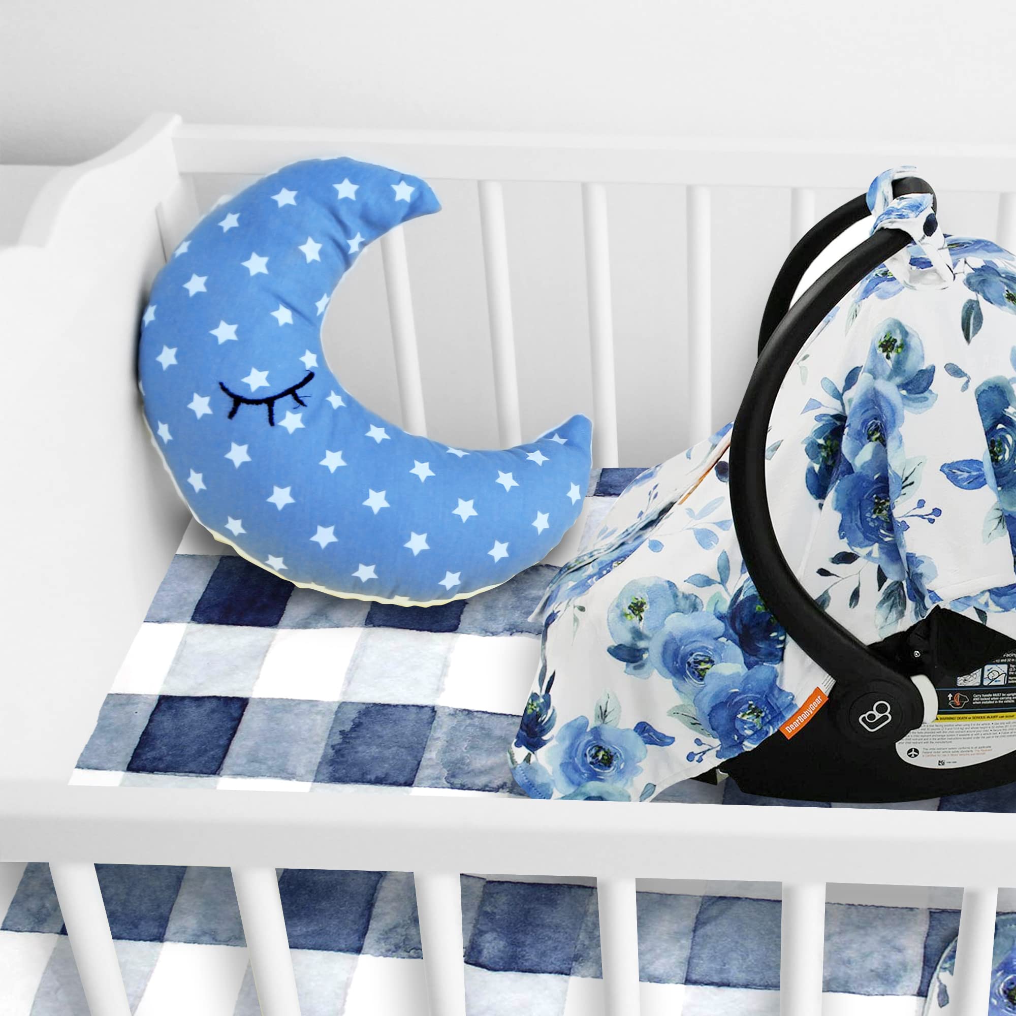 Dear Baby Gear Reversible Milestone Baby Blanket - Super Soft Minky 40x30 Inch Crib Blanket For Newborns