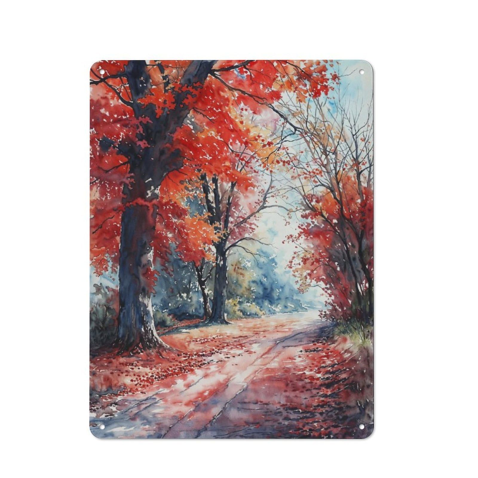 Junmoney Autumn Blaze Path 40X30cm Retro Metal Sign With For Man Cave Or Games Room, Tin Sign Wall Decor For Games Rooms And Man Caves