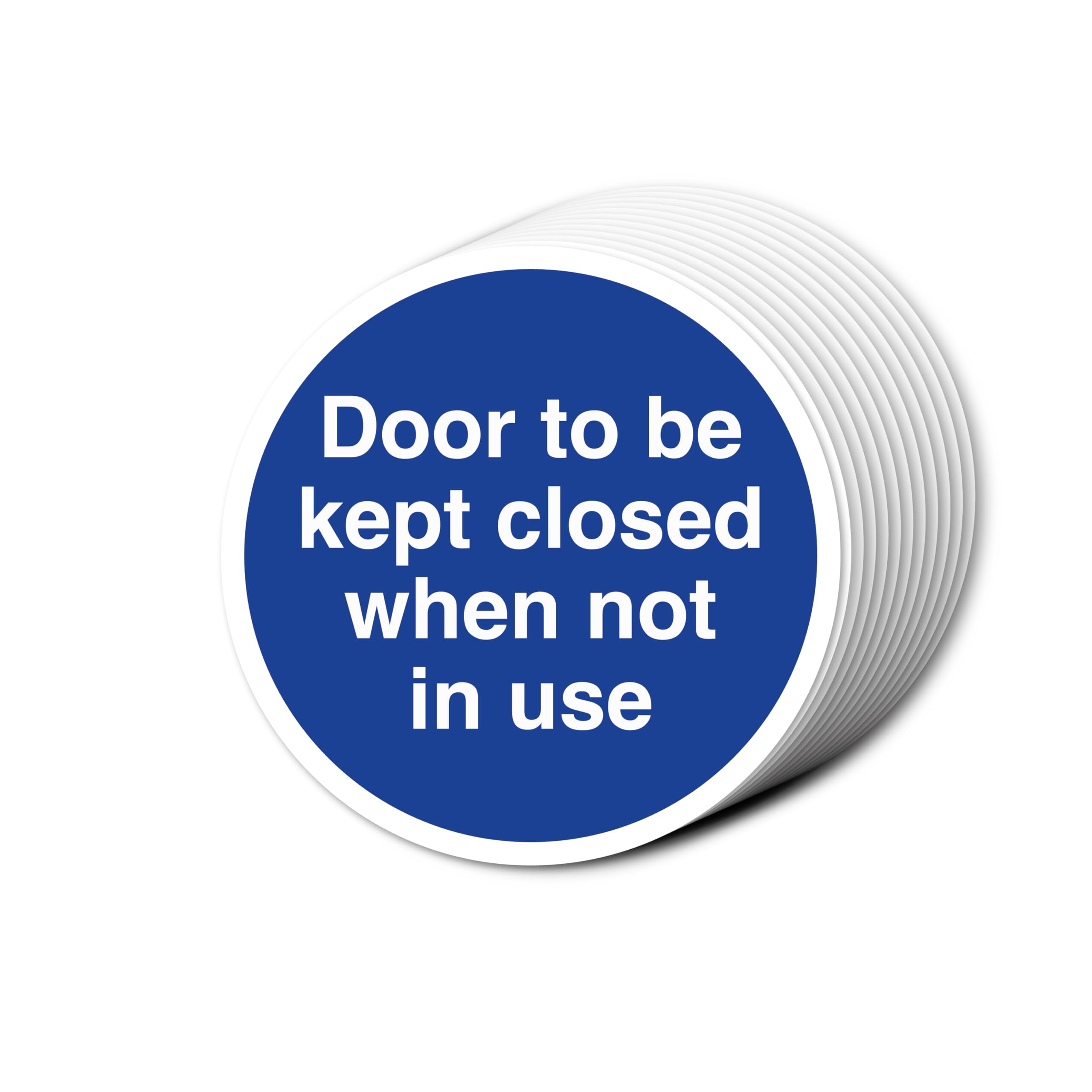 Door to Be Kept Closed When Not in Use Signs 80mm x 80mm Multi Pack Strong Adhesive Vinyl Stickers for Fire Door Safety (12)