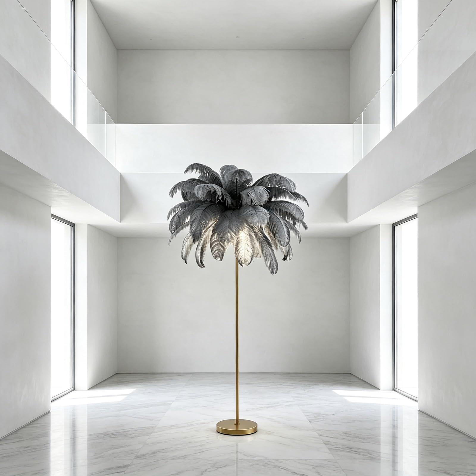 LCNDKF Space Saving Feather Floor Lamp