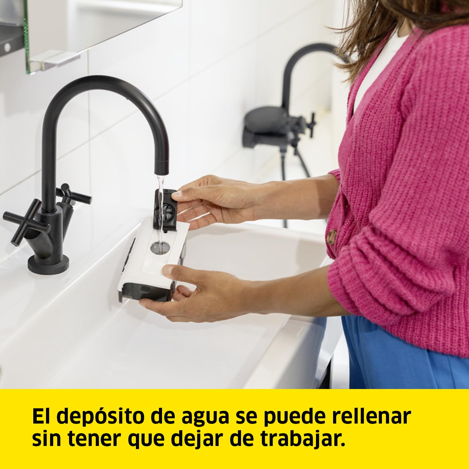 Kärcher Limpiadora de vapor SC 1 Upright, tiempo calentamiento: 30 s, cobertura: 30 m², depósito: 0,2 l, peso: 2,1 kg, boquilla para suelos EasyFix, 2 paños para suelos, cartucho de descalcificación