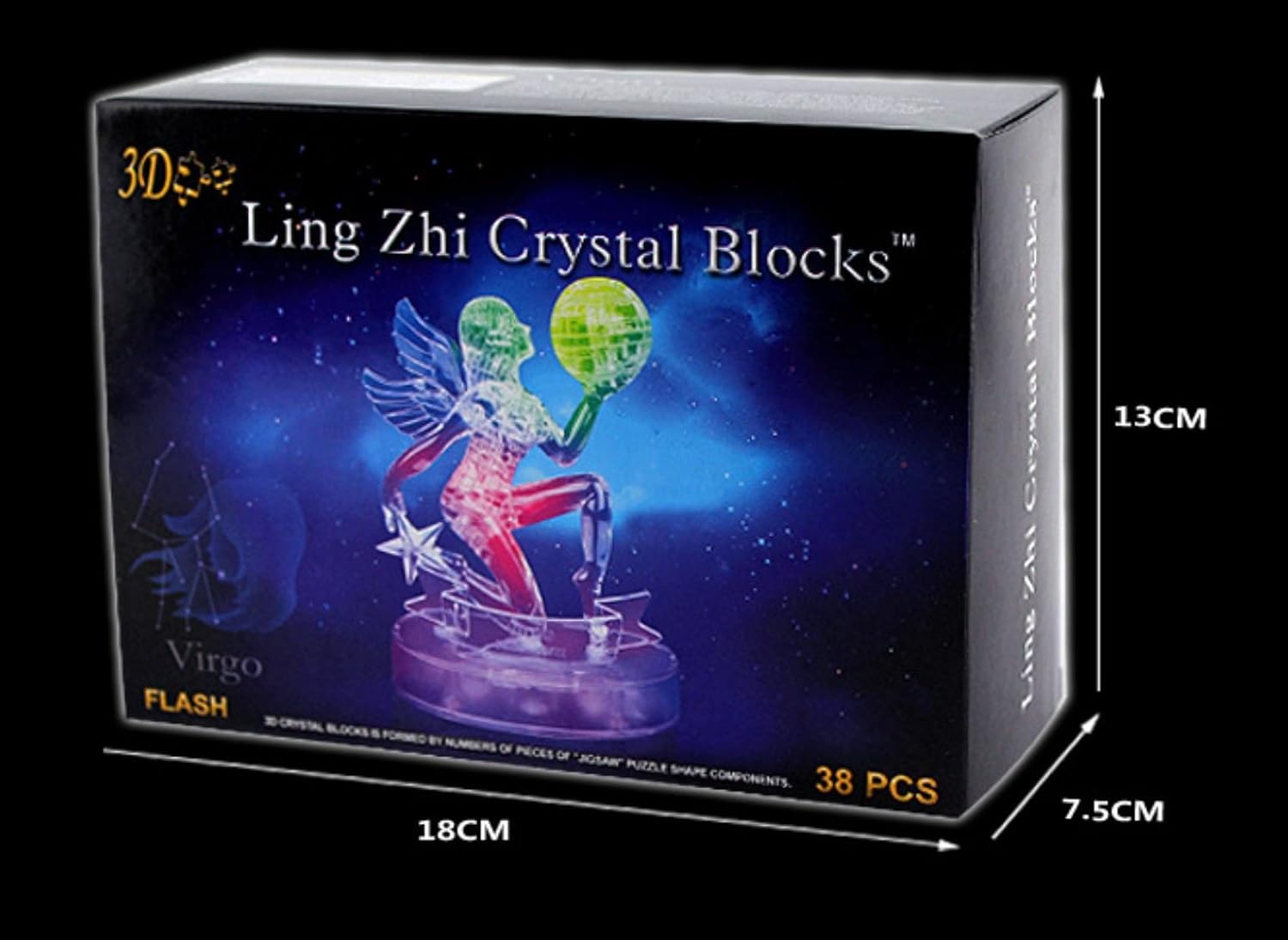 Graces Dawn® Crystal Twelve Constellations Deluxe 3D Puzzle Colorful Crystal Decoration (Virgo) image 3
