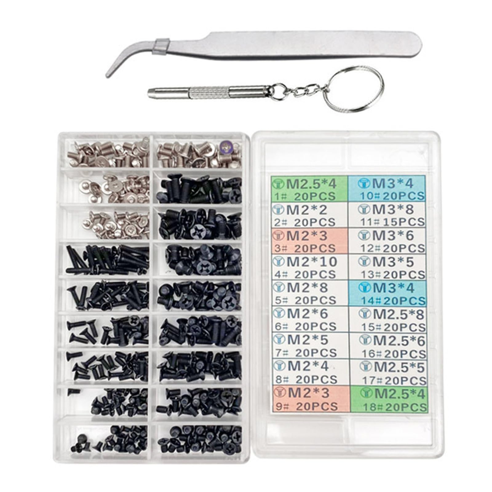 Completes 335pcs Laptop Screw Assortment General Laptop Screw Set Mounting Screws Set for Computer Maintenance Countersunk Screws