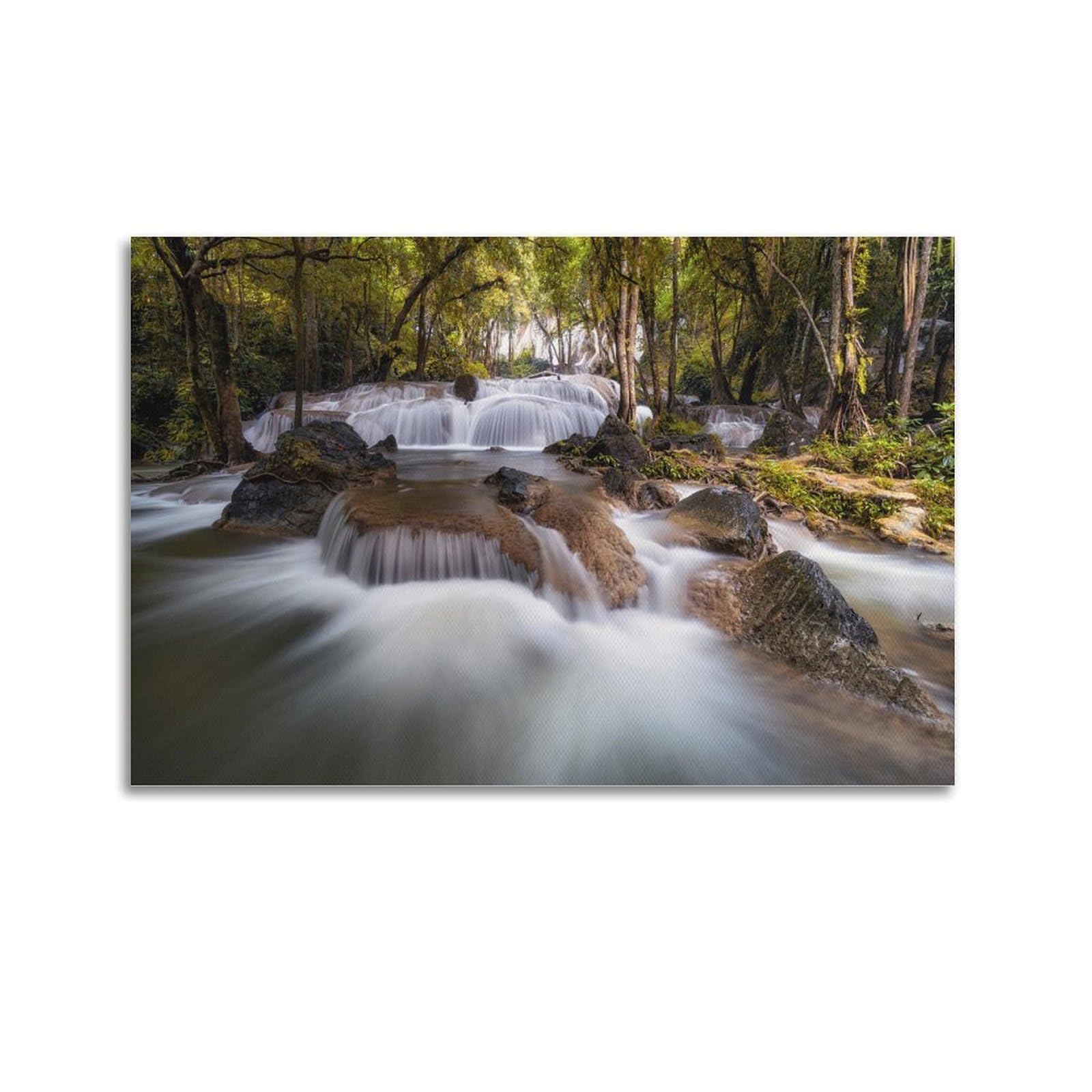 CPGLJD Scenery Poster Peaceful Waterfalls Poster Decorative Painting Canvas Wall Posters And Art Picture Print Modern Family Bedroom Decor Posters 20x30inch(50x75cm)