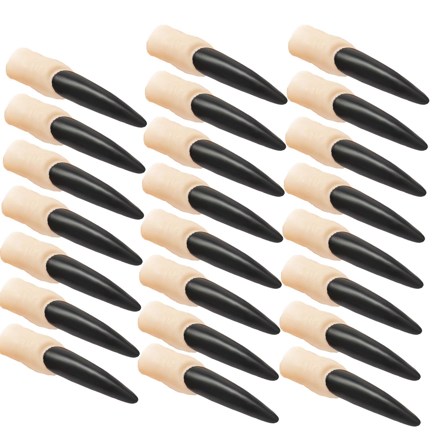 60 Pieces Halloween Witch Nails Spooky Scary Fake Finger Claws Fake Witch Nails for Halloween Costume Cosplay Party Supplies (Black)