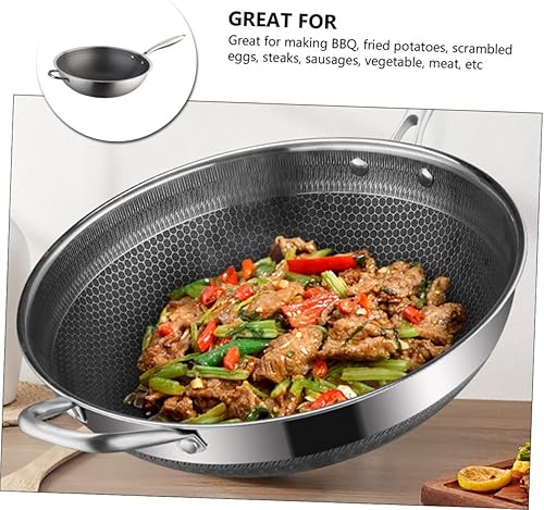Miniatura 4 de HAKIDZEL Wok de acero inoxidable antiadherente Sartén antiadherente utensilios de cocina antiadherentes Sartén de acero inoxidable Utensilios de
