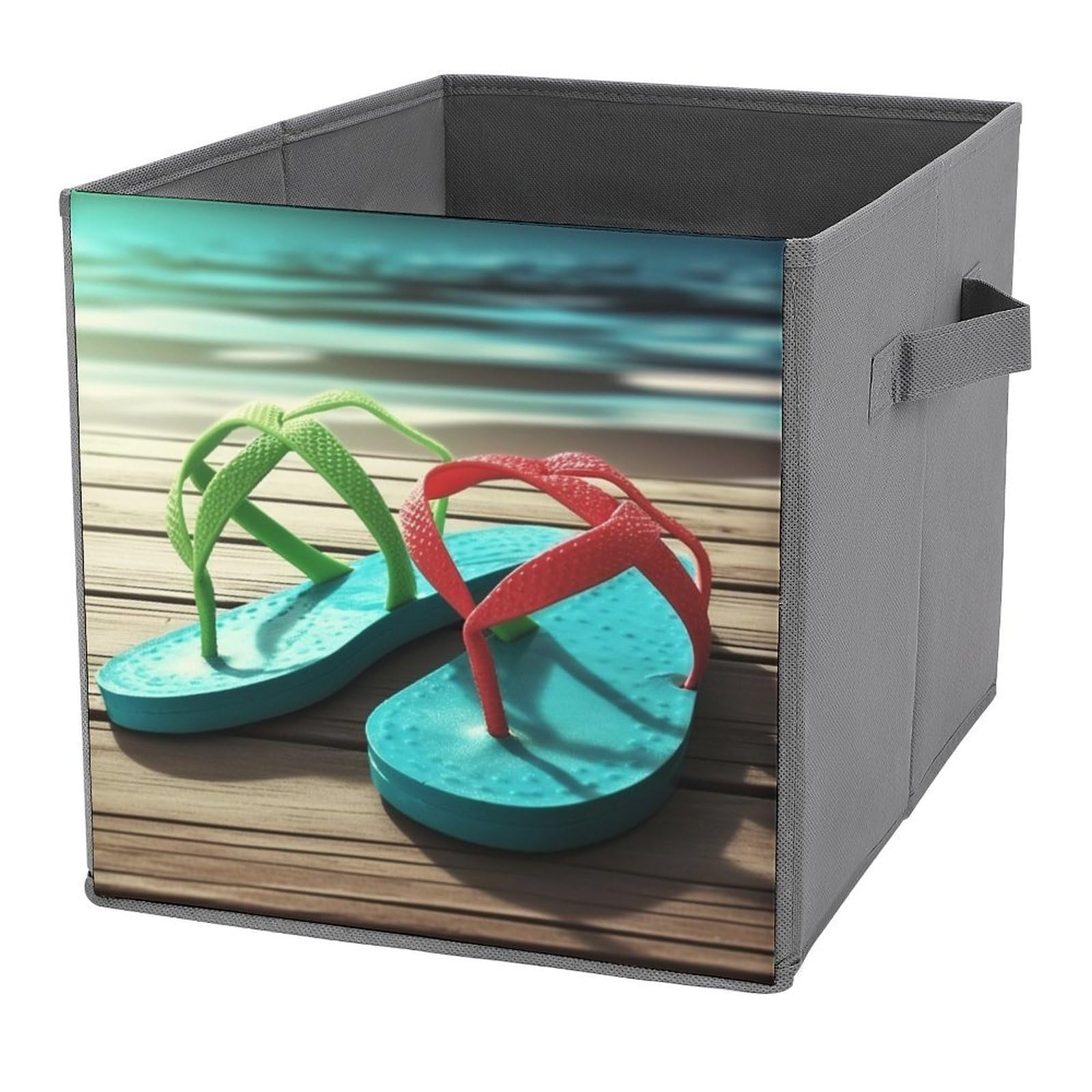NONHAI Collapsible Storage Bins with Dual Handles Fabric Storage Basket Foldable Cubes Organizer Baskets Flip Flops Storage Boxes for Organizing Clothing Cube Storage Organizer Bins