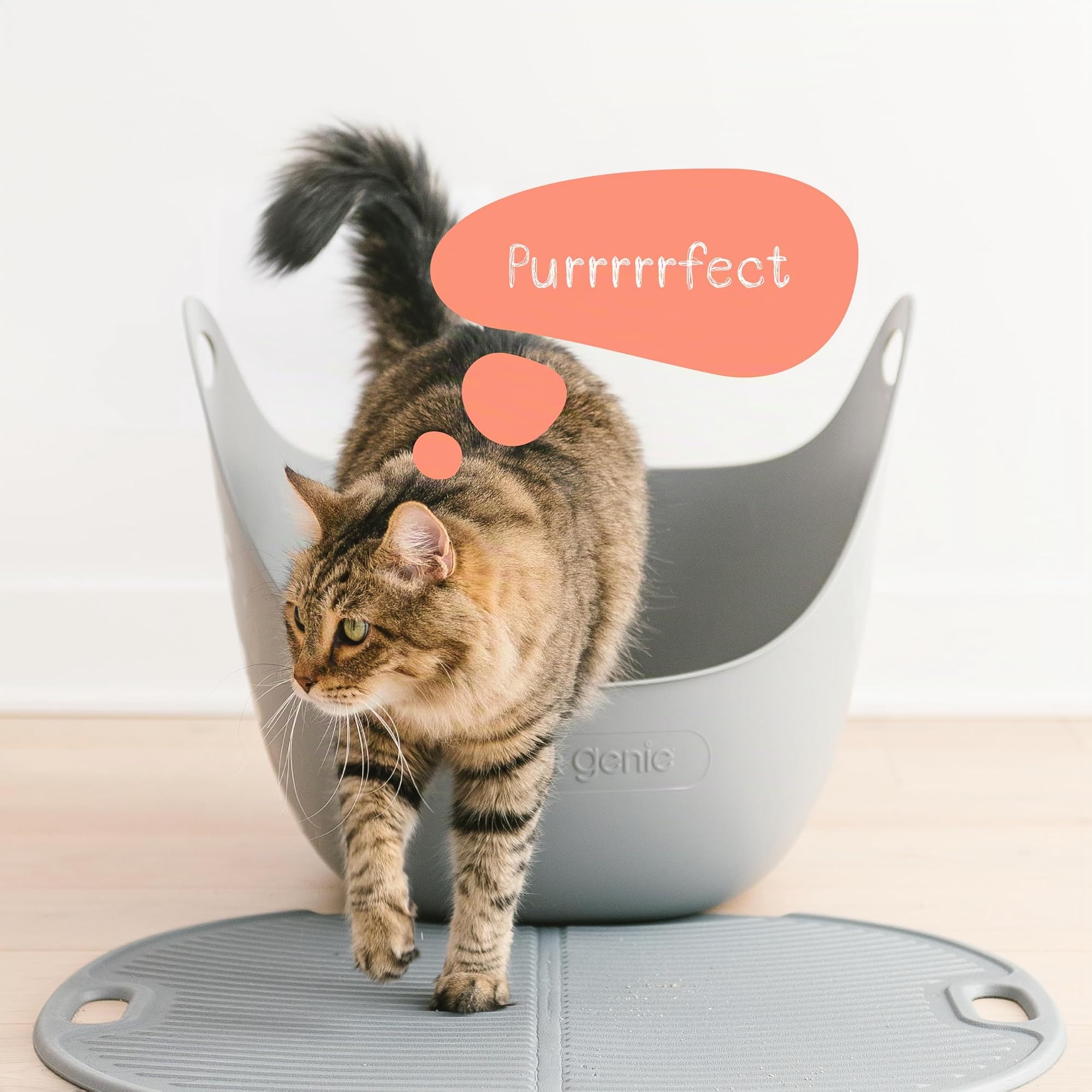 Litter Genie LitterBox Grey - Bandeja de Arena para Gatos, diseño Elegante y práctico, fácil Vaciado, Incluye Pala