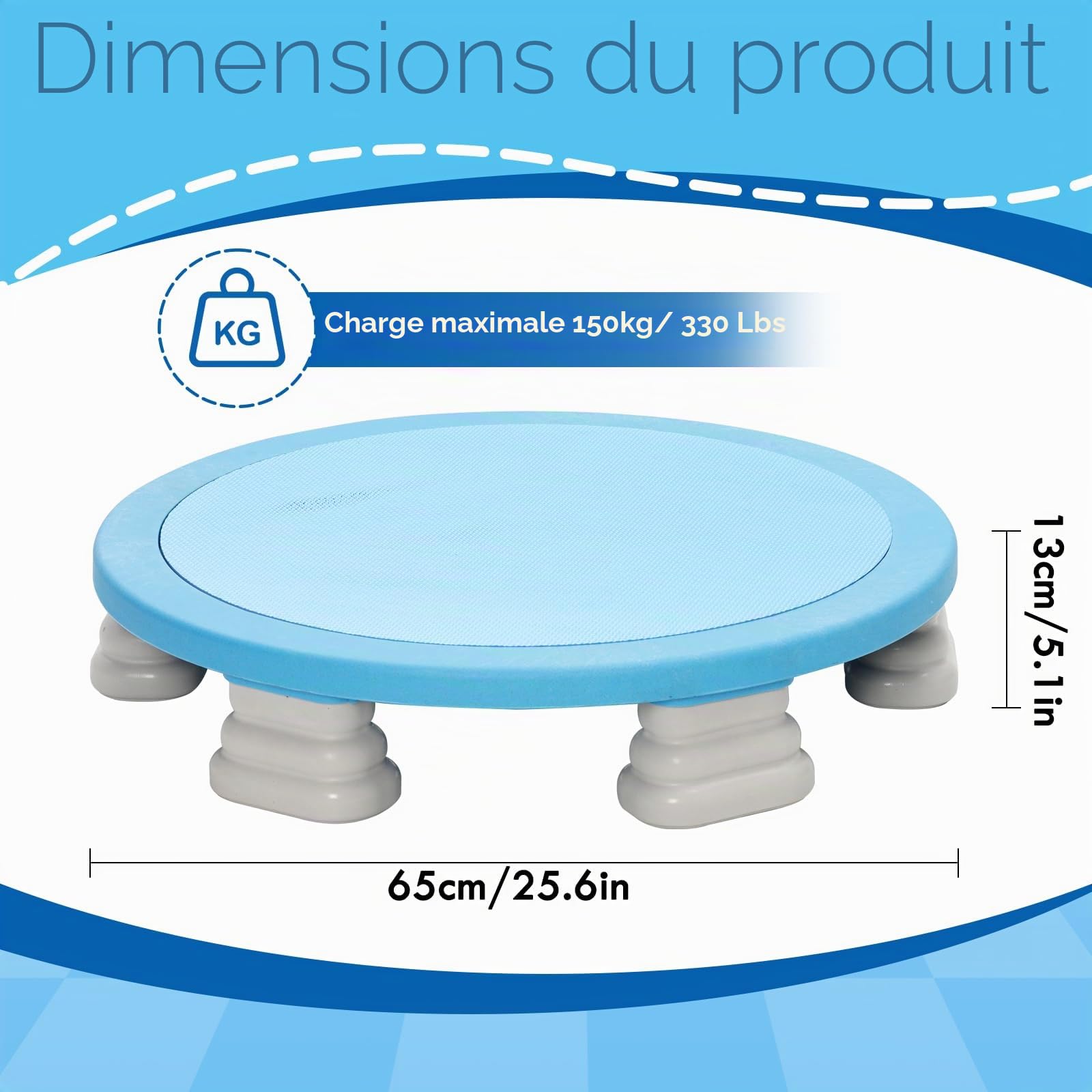 Trampoline sensoriel pour enfants, mini trampoline sans main courante, faible élasticité pour enfants autistes, appareil d'entraînement sensoriel pour garçons et filles, facile à monter