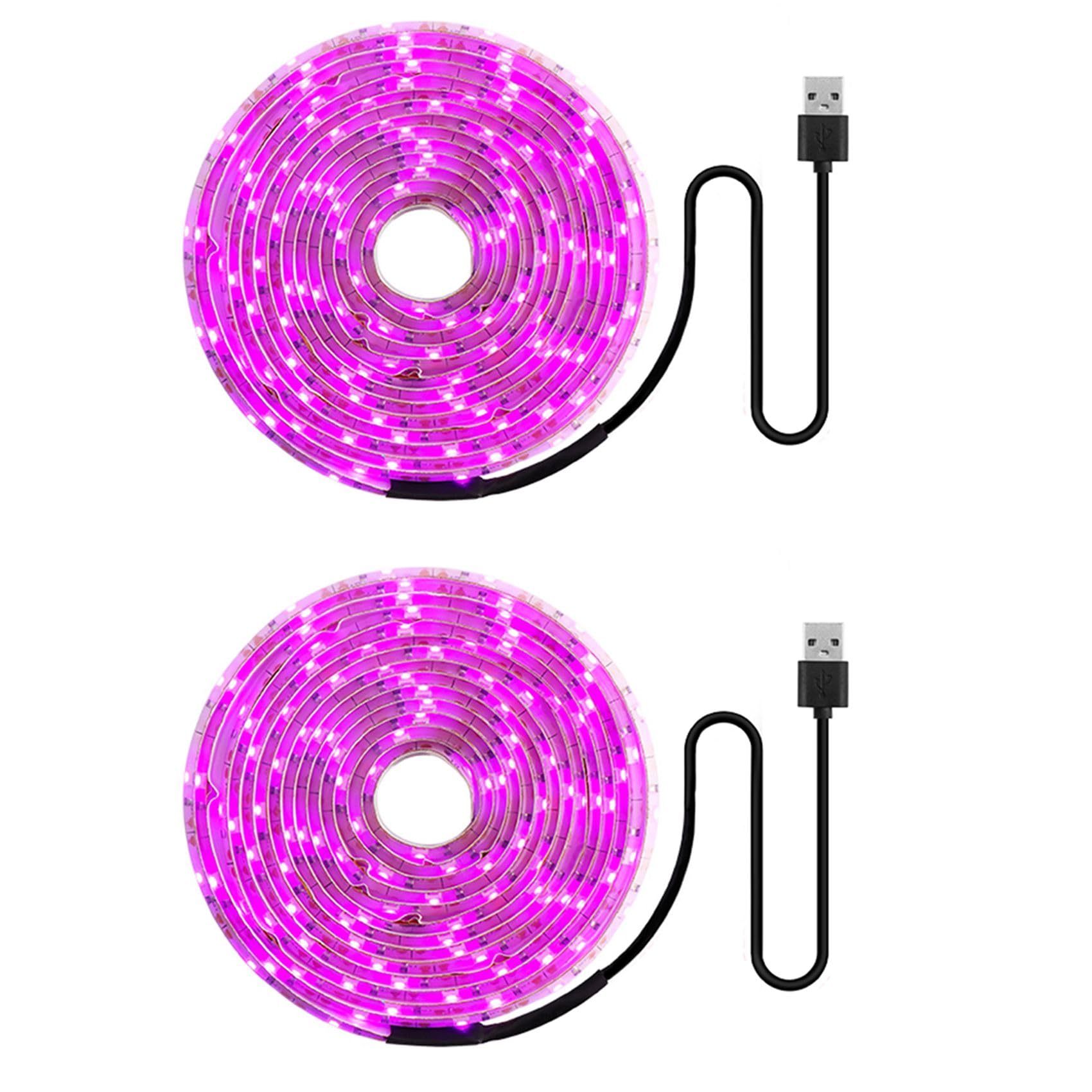 Hndhbfgrt 2X LED Grow Light Full Spectrum 5V USB Grow Light Strip 2835 LED Phyto Lamps for Plants Greenhouse Growing 100cm