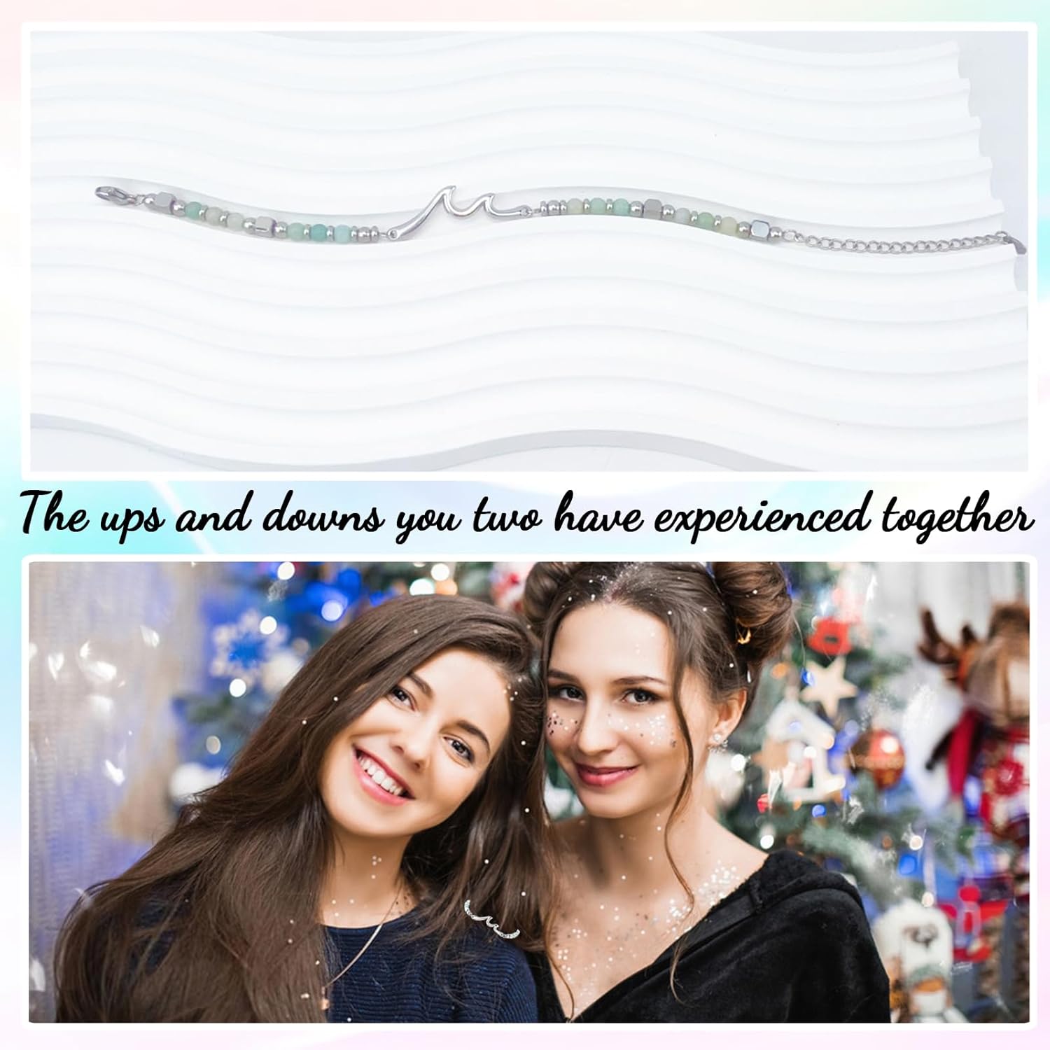 Birthday Gifts for Her Women, Unique Wave Bracelets for Happy Birthday 18th, 21st, 30th, 40th, 50th, 60th Birthday Gifts Ideas for Women Bestie Friend Sister Mom Daughter Wife Grandma Aunt - Image 4