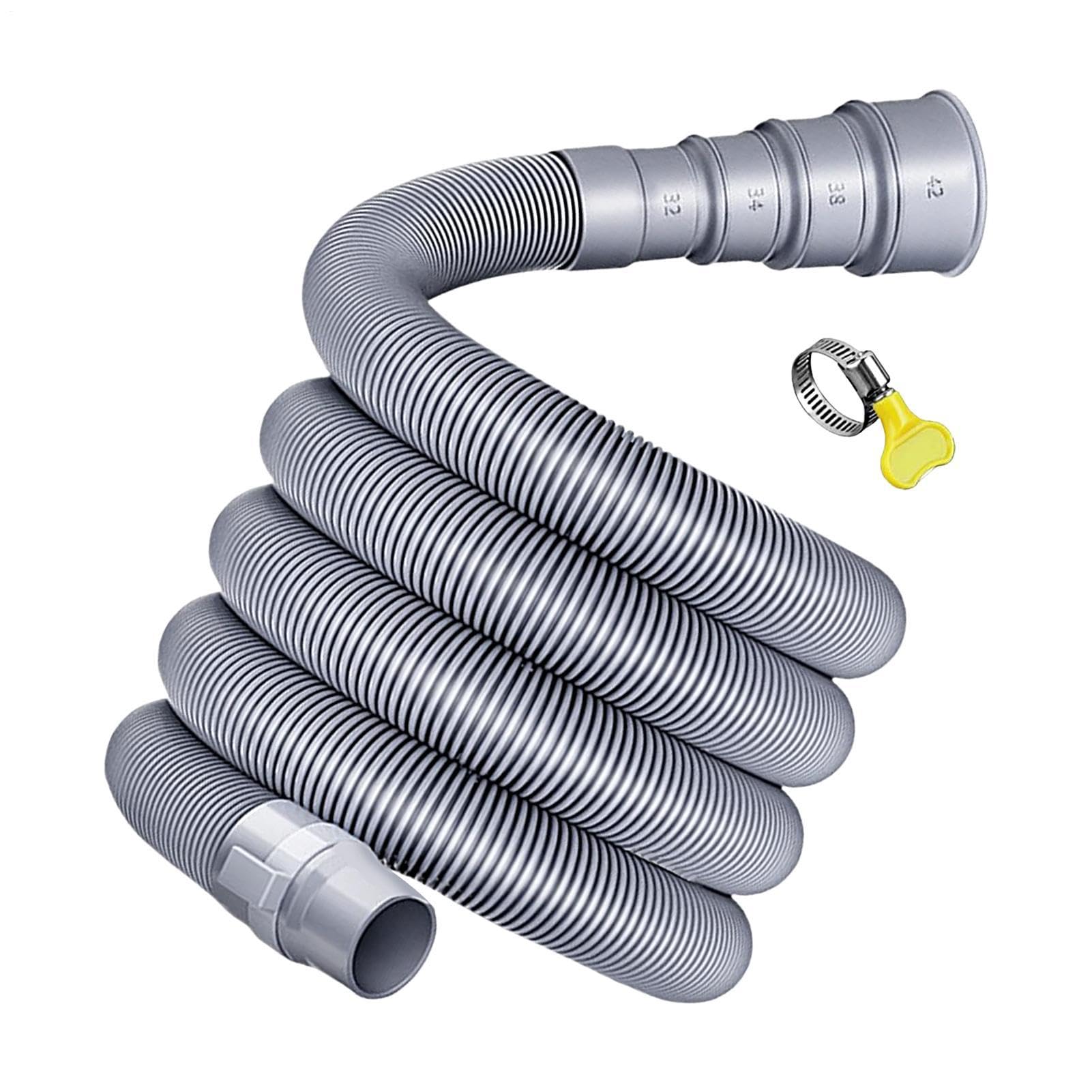 Caravan Pipe Washing Machine Drain Hose Caravan Waste Pipe Waste Water System Trailer Extension Set with Adjustable Adapter Interchangeable Connectors for Vacation Travel and Outdoor Activities