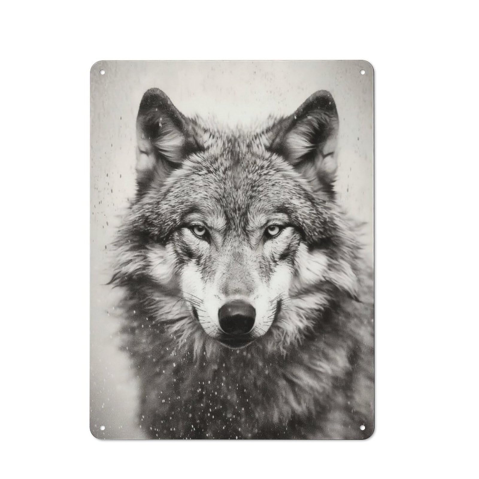 Junmoney Wolf Animals For Lounge Or Reading Corner, Vintage Metal Sign 40X30cm, For Cooler-Season Styling In Lounge And Reading Corner