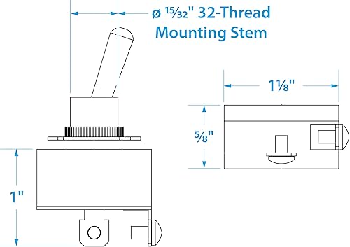 Miniatura 8 de Seachoice Interruptor de palanca de barco de 2 posiciones, apagadoencendido, Negro, Plata