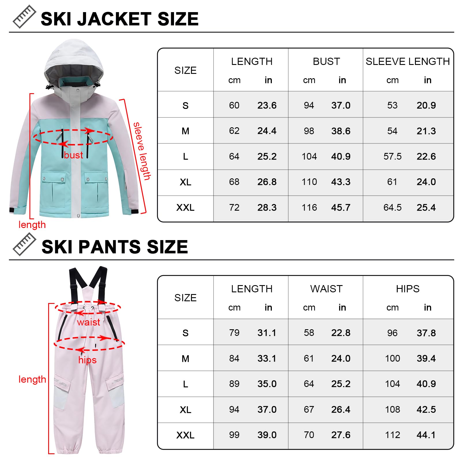 Combinaison de Ski Garçon Enfant à Capuche Coupe-vent et Imperméable Combinaisons de Neige Fille Chaude Vêtements de Ski pour Hiver