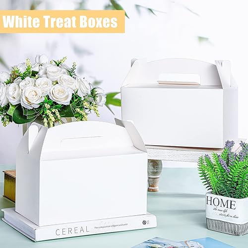 Miniatura 4 de Tinlade 36 cajas a dos aguas grandes de 9.5 x 5 x 5 pulgadas, cajas de regalo de cartón con asas, cajas de regalo de fiesta para regalo de semana