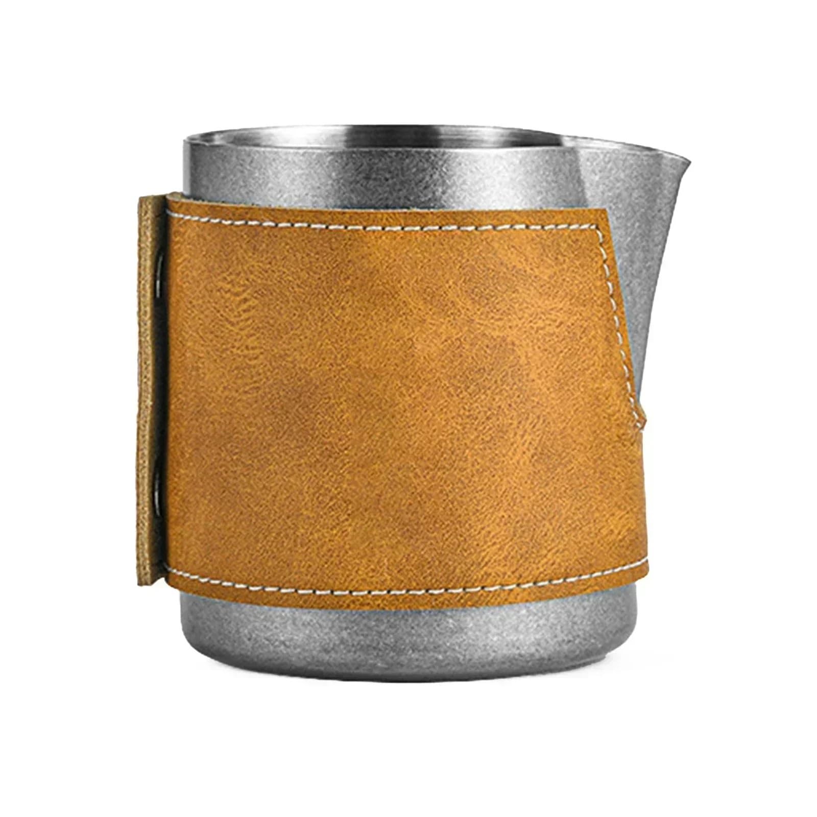 Jarra para Espumar Leche Jarra, Herramientas de café, Jarra for Taza de café, Accesorios for Espresso, Espumador de Leche Espresso, Jarra for Espuma(Sliver 400ml)