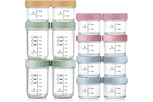 4&8 Oz Glass Baby Food Storage Containers With Lids