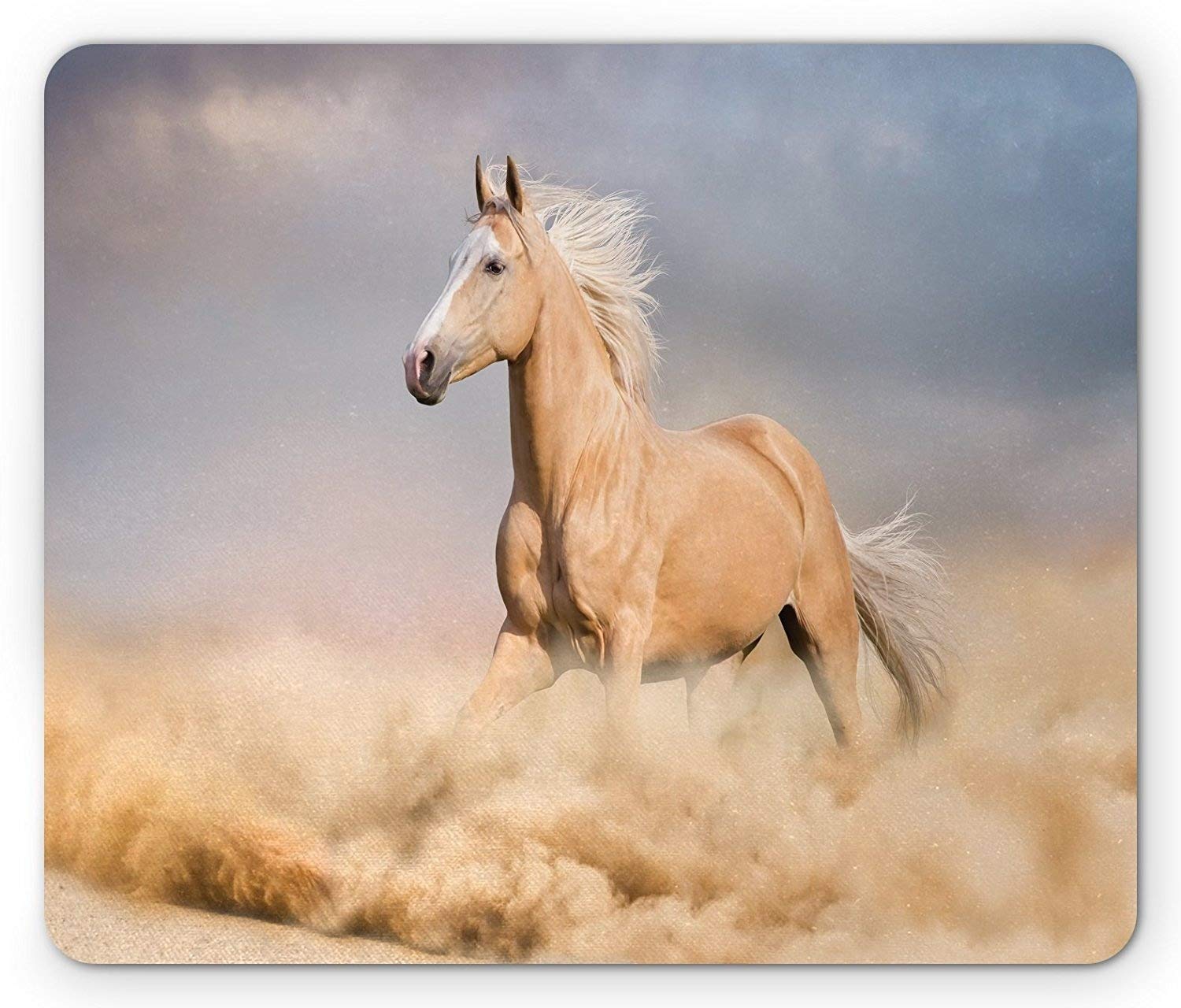 Amazon.co.jp: 馬のマウスパッド、パロミノの砂漠の砂漠の長い雄の男性