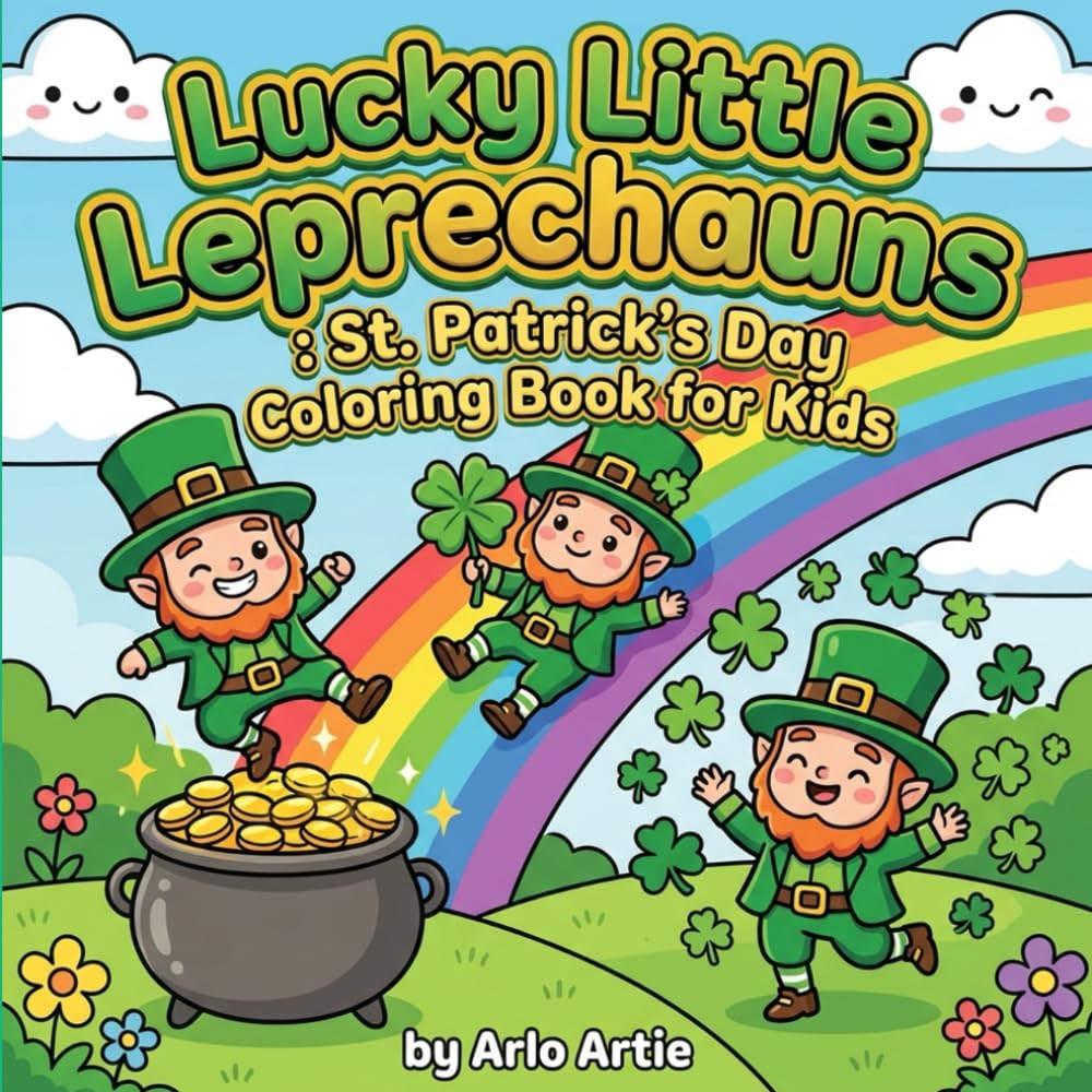 Lucky Little Leprechauns: St. Patrick's Day Coloring Book for Kids: Fun and Festive Coloring Pages with Leprechauns, Gold, Rainbows & Shamrocks