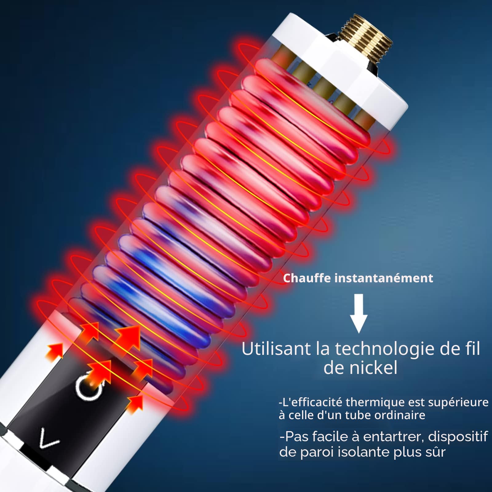 Mini Chauffe-Eau Instantané Électronique, Btstil Chauffe-Eau Instantané 3.5kW Chauffe-Eau Douche pour Salle de Bains Cuisine [Classe énergétique A]
