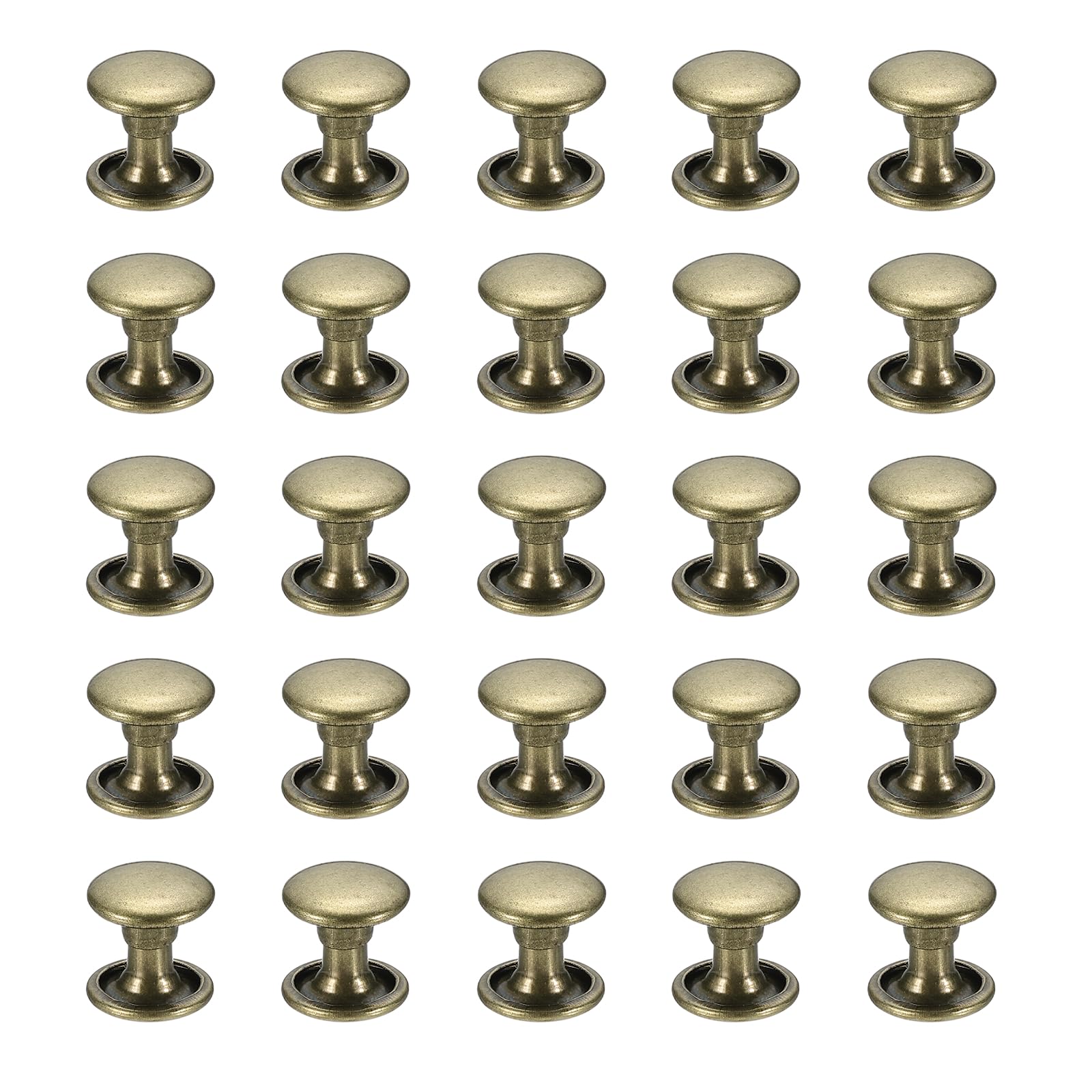PATIKIL Leather Rivets, 160Sets Carbon Steel Double Cap Rivet Kits Craft Replacement Accessories for Handbags Belts Clothes Shoes, Coppery (8 x 8 Mm)