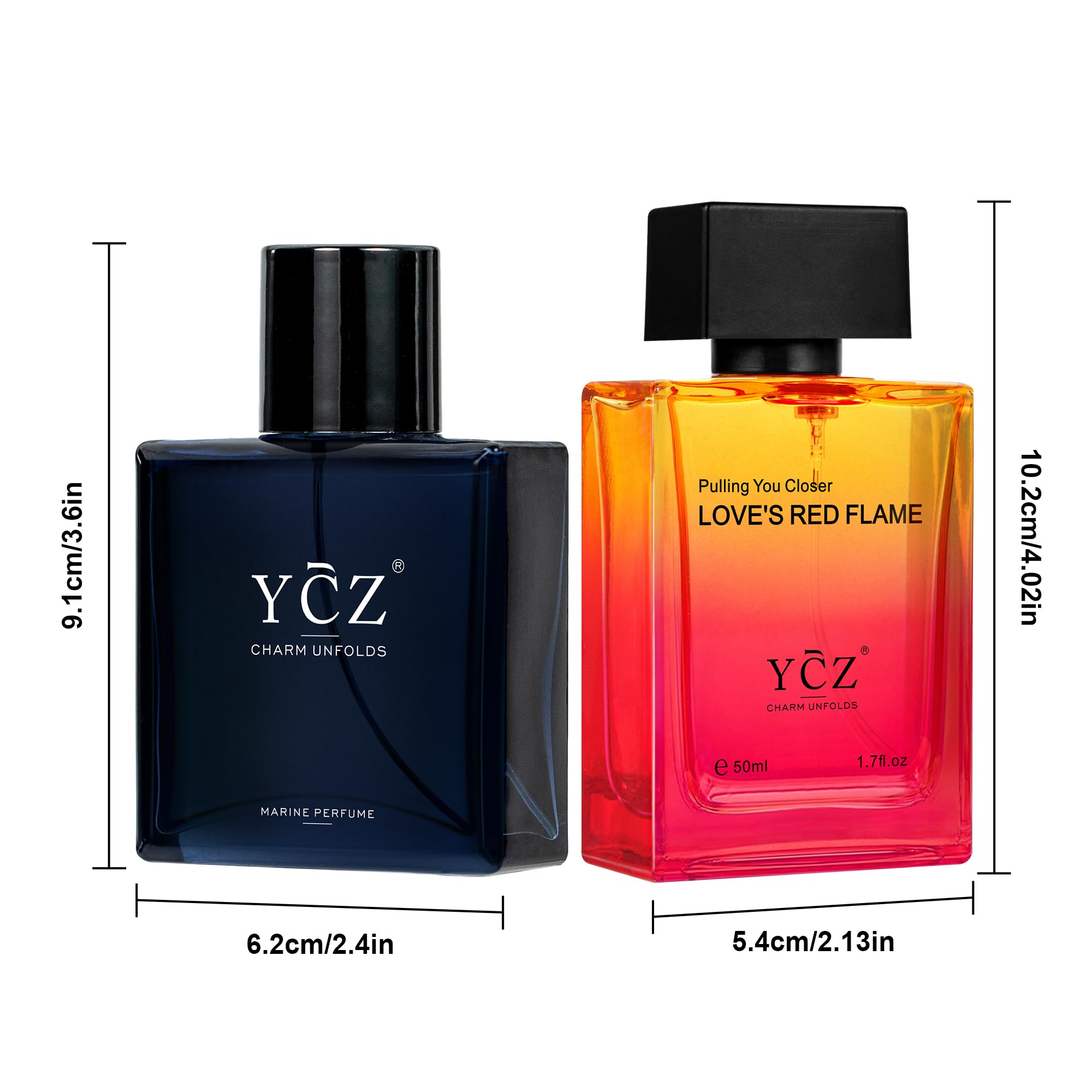 Ycz Parfum Herren Set 2x50ml,Langanhaltend Eau de Parfüm Herren Duft mit Orientalische Holz und Würziger Holzduft,Eignet sich für viele Anlässe und ist das perfekte Geschenk für den Gentleman