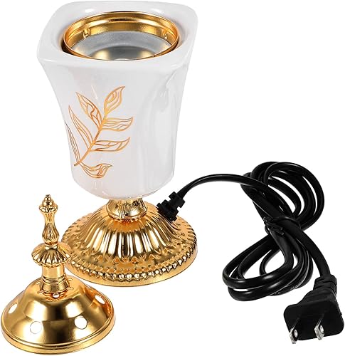 Garneck Quemador de incienso eléctrico, incensario de cerámica estilo Oriente Medio para decoración del hogar, yoga, spa, aromaterapia
