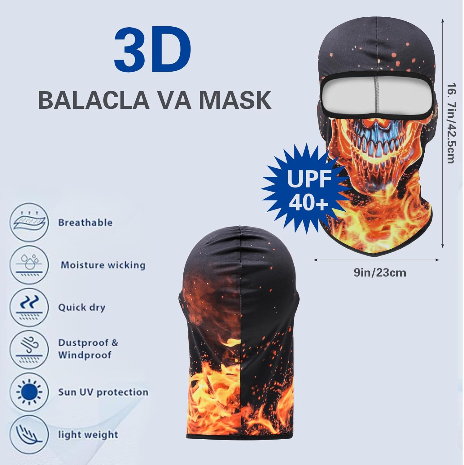 Balaclava Mask 3D Print Full Face Mask Cooling Neck Gaiter Sun Protection Face Cover Mask Windproof Ski Mask - Image 3