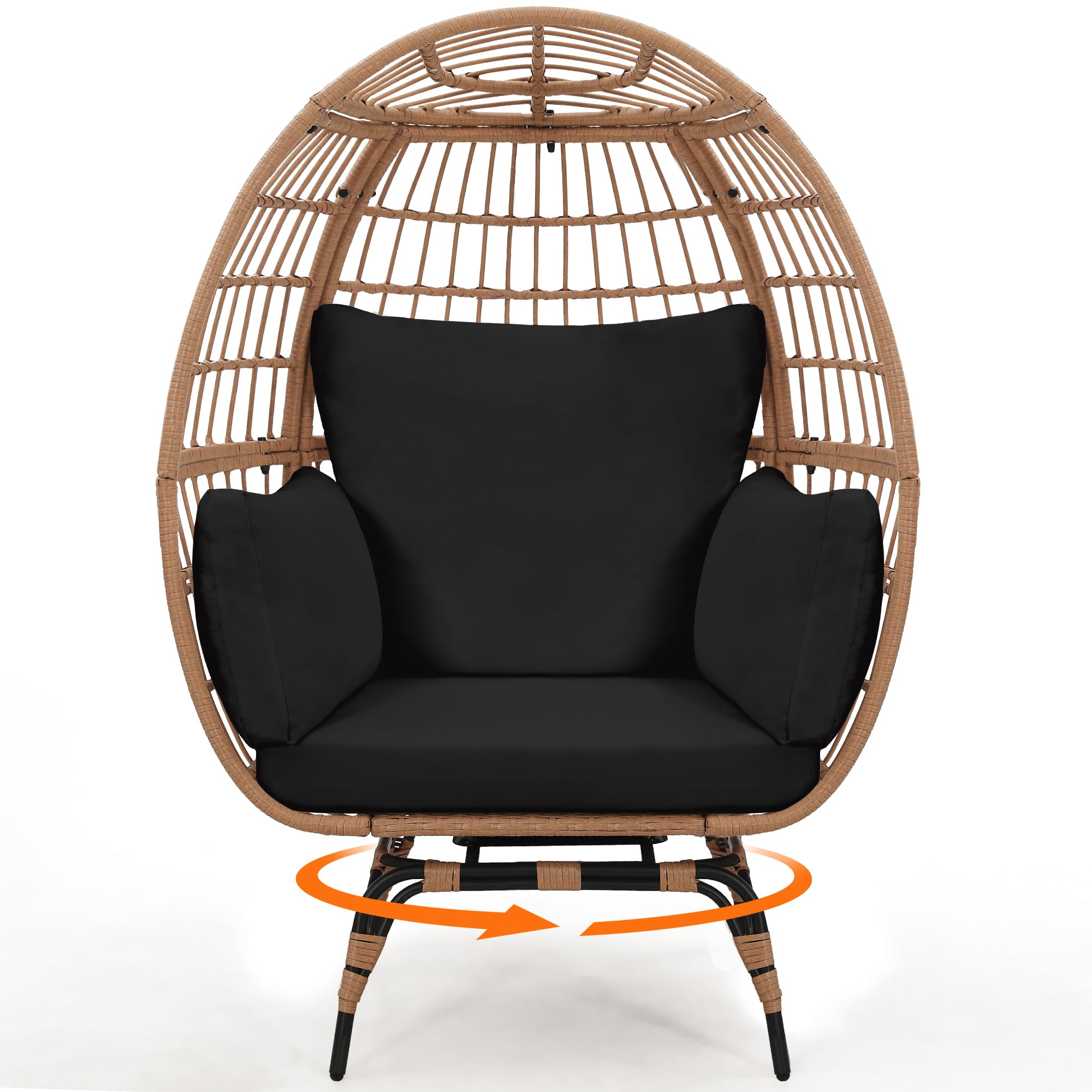 Murago Oversized 360° Swivel Rattan Egg Chair