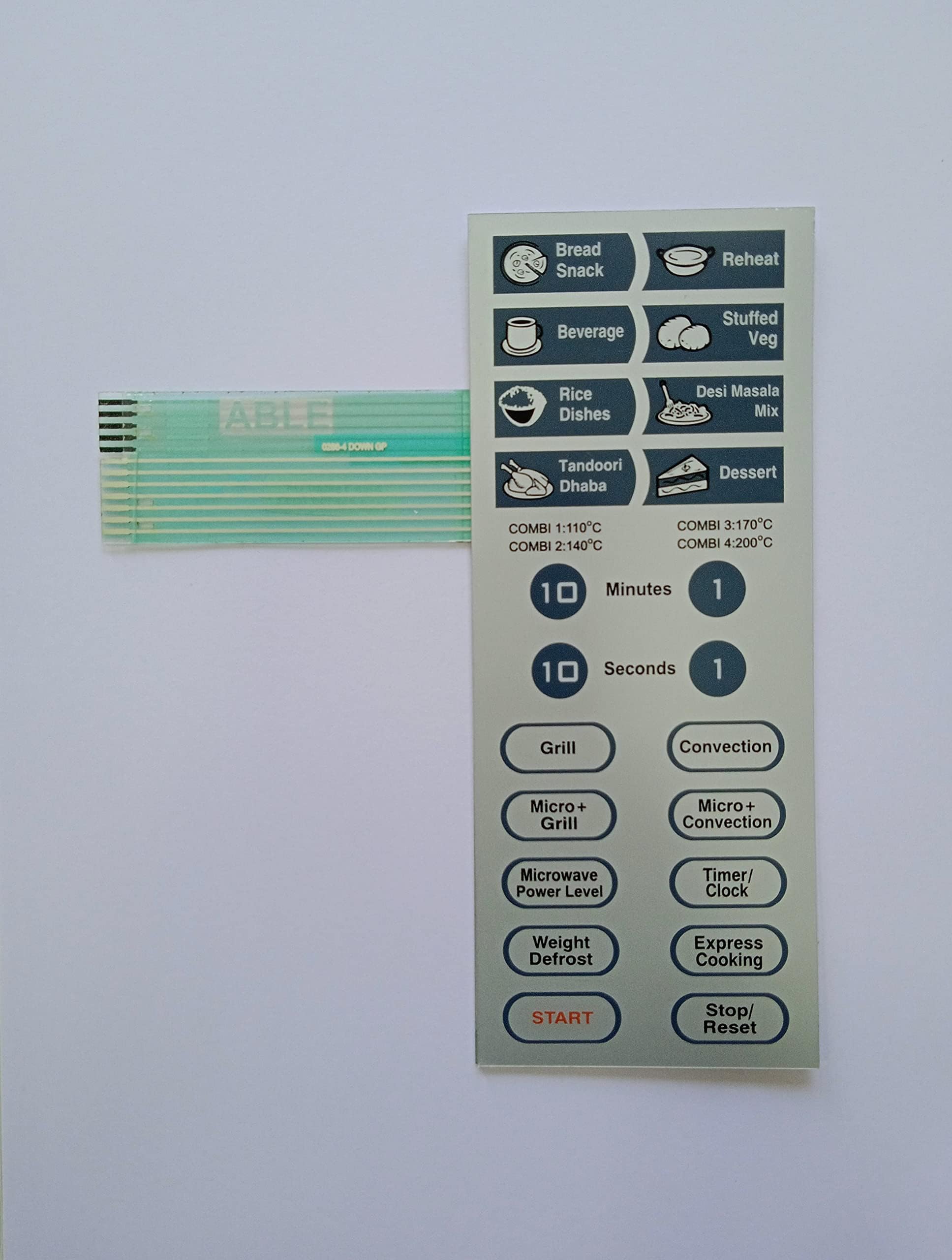 Able 20SC2 Microwave Oven Membrane Touch Keypad (Silver)
