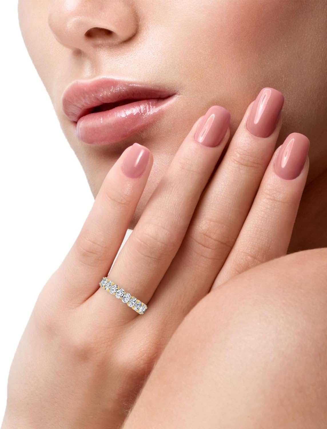 3.26 CTW Oval Cut Diamond Eternity Ring for Women in 14K White Gold/Yellow Gold | E-F Color, VS Clarity | Wedding, Anniversary, Luxury Fine Jewelry Gift | Lab-Grown Diamonds | Ring Size 6.5 - Image 6