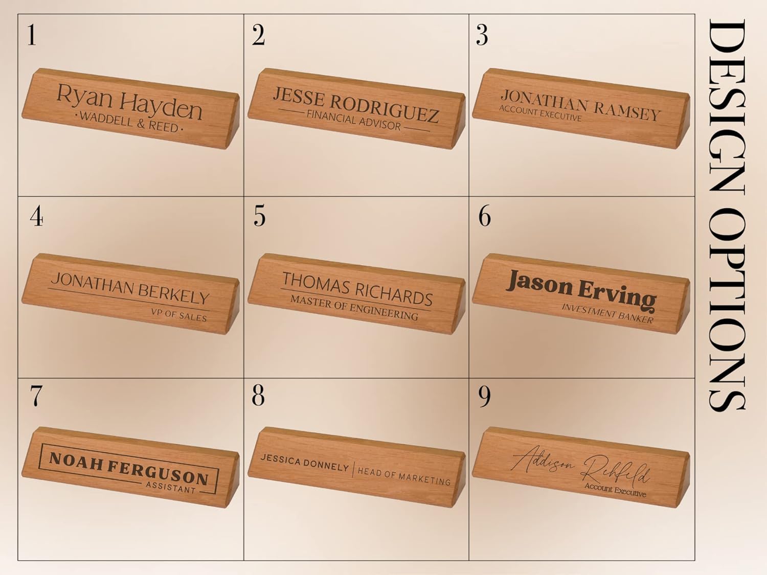Walnut Office Desk Name Plate Personalized. Custom Name Plates for Desks. Office Desk Decor. Gift for Coworkers, Teachers, Graduates. Walnut Desk Wedge