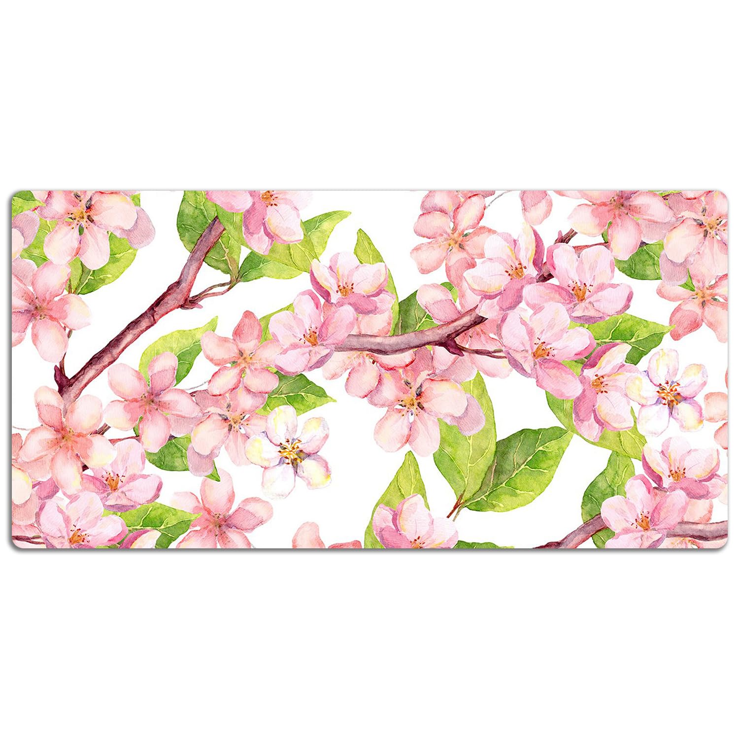 Sottomano da Scrivania 120x60 cm Superficie Protettiva Impermeabile per Ufficio e Casa Antiscivolo Protezione e Decorazione in Vinile PVC Facile da Pulire - fiori di ciliegio