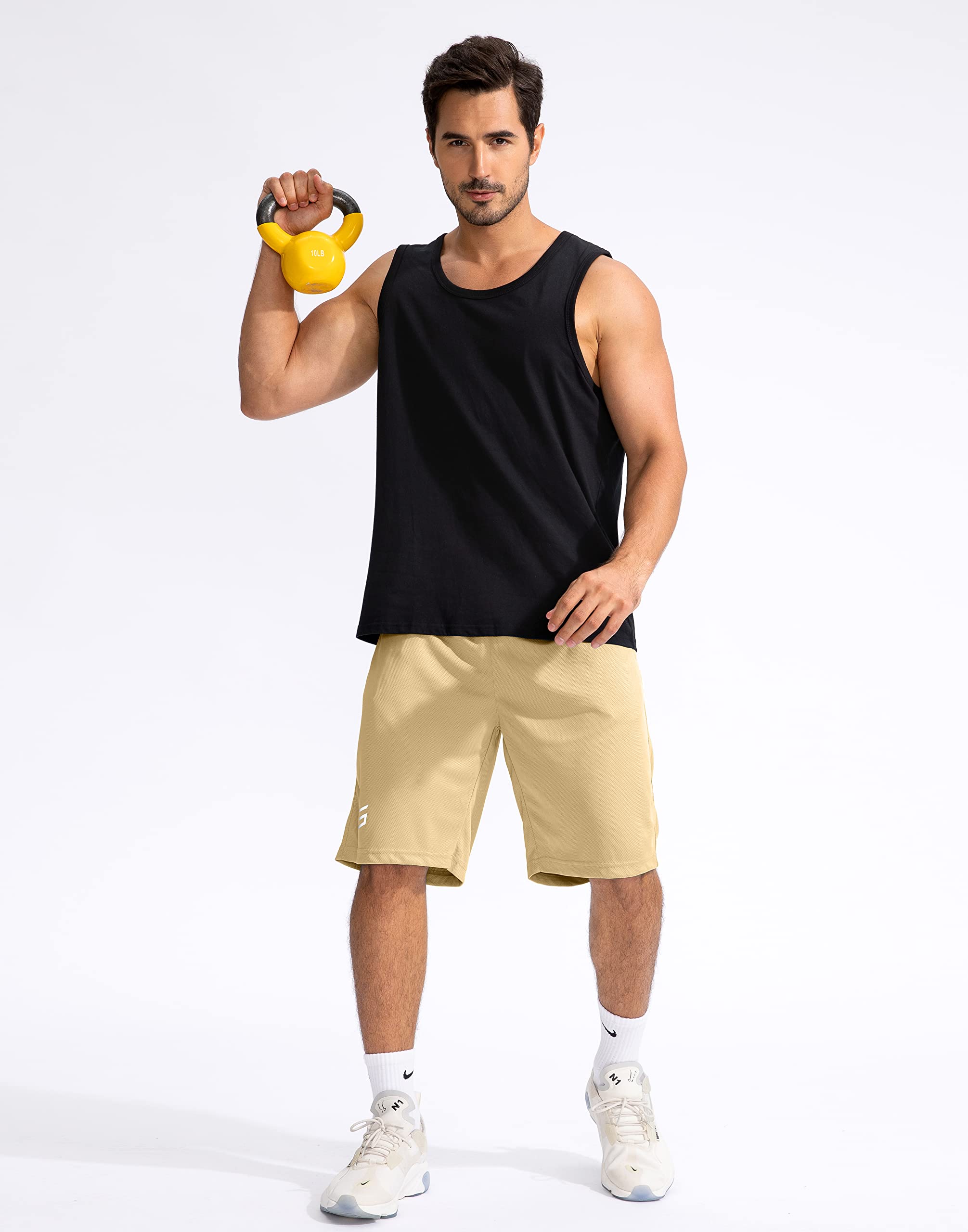 G Gradual Pantalones cortos de baloncesto para hombre con bolsillos con cremallera, ligeros, de secado rápido, 28 cm, para gimnasio, atletismo