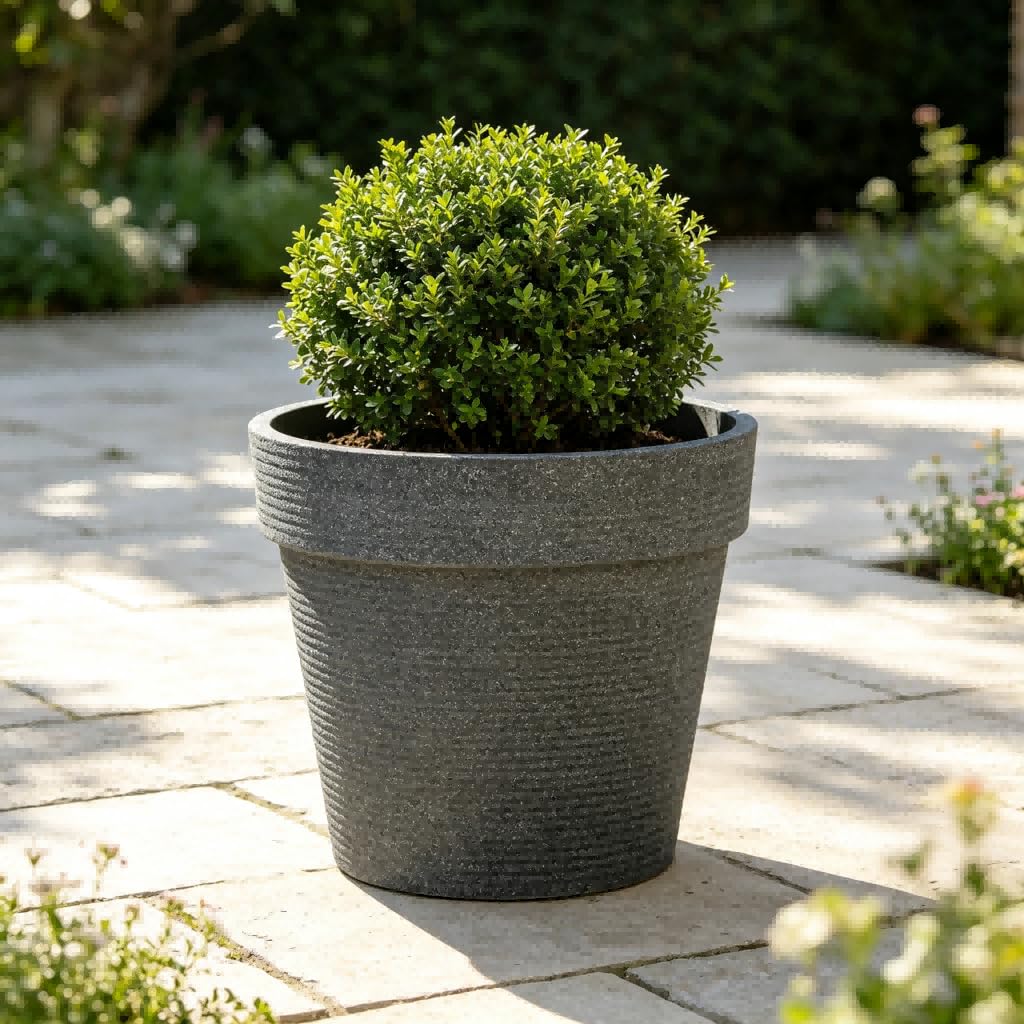 Robuster Harz Pflanztopf hoch für große Pflanzen, großer Blumenkübel Outdoor mit atmungsaktivem System, wetterfester Übertopf für Monstera, frostbeständiger Topf für Garten und Balkon