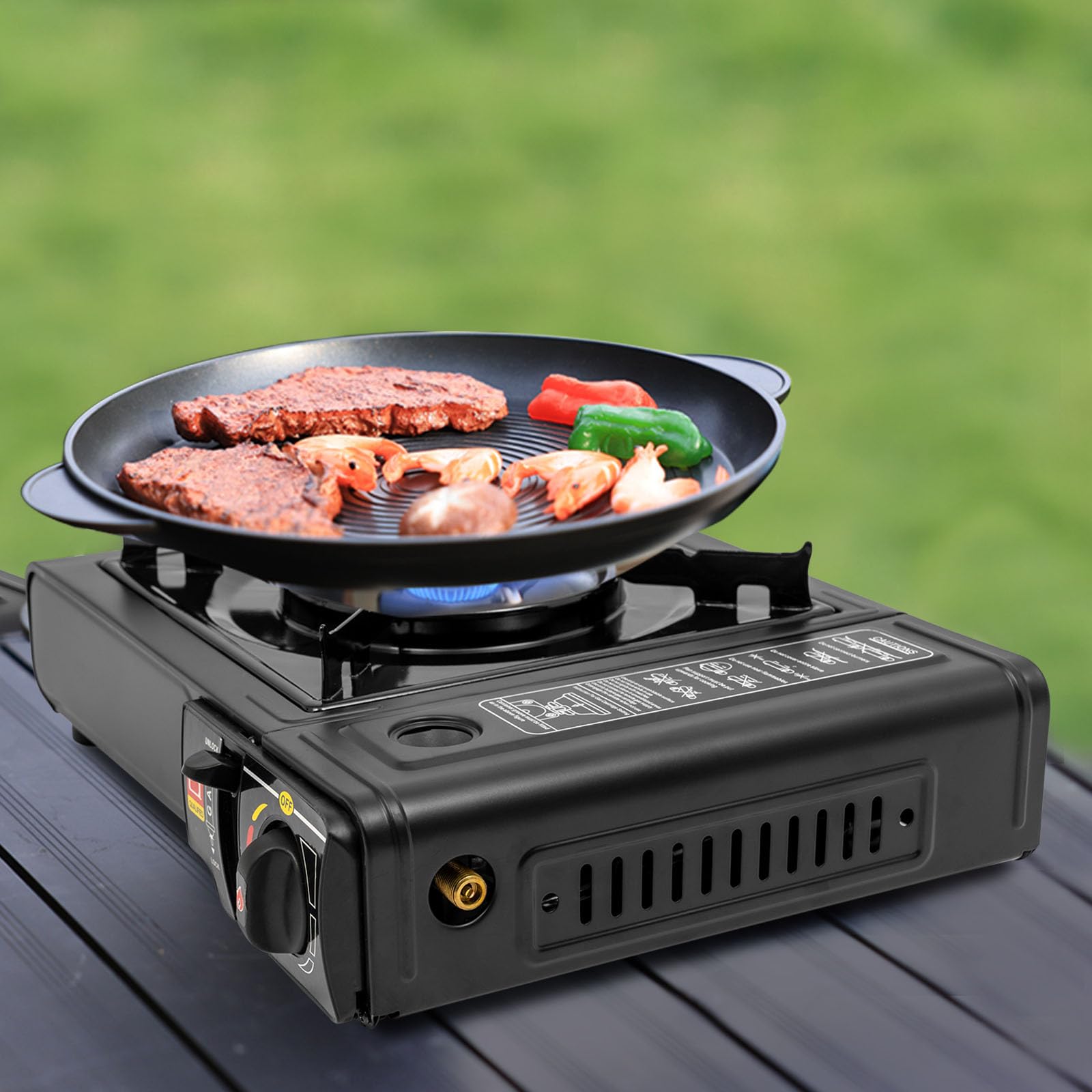 Réchaud Camping 2 Feux Gaz Butane Portable Réchaud Camping 2 Feux