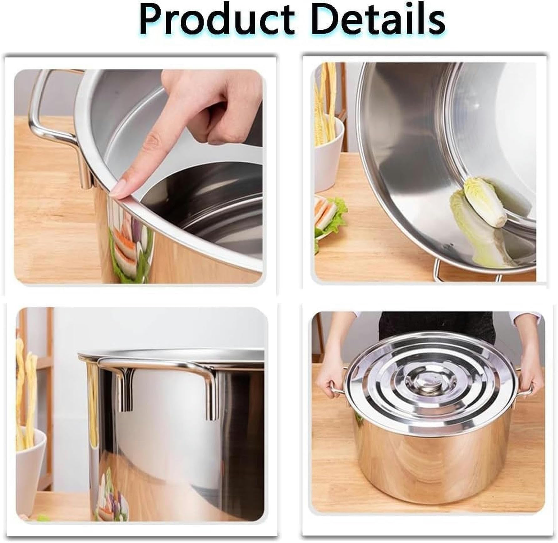 Pentole per Pasta Set di Inserti per cuocipasta, con divisore e scolapasta Pentole per brodo per Cucina Domestica Ristorante Strumento di Cottura Commerciale