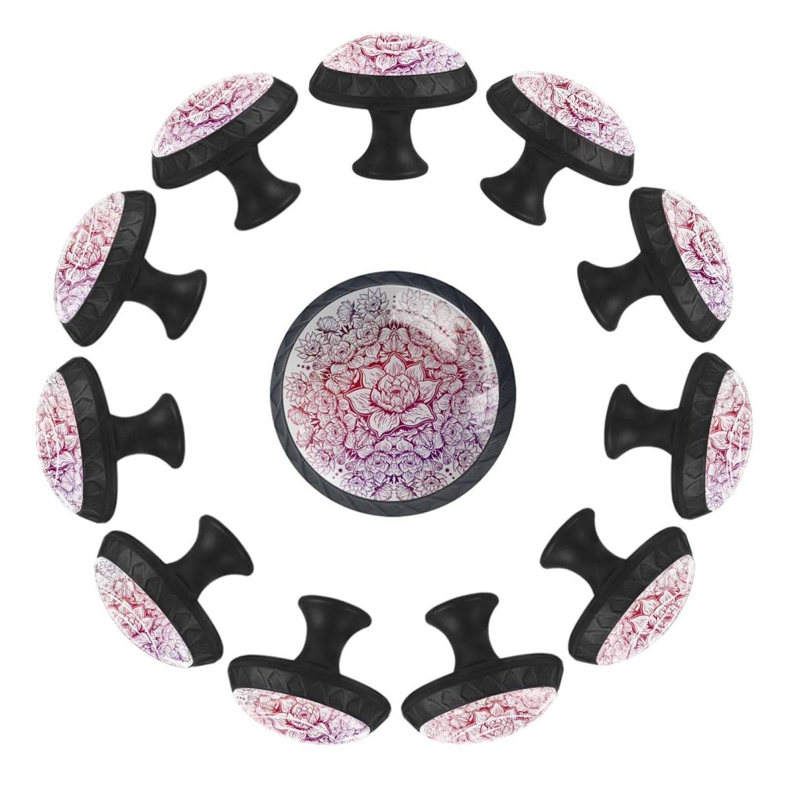Boutons de tiroir ronds lotus de 35 mm pour relooker une commode d'enfant en lot de 12