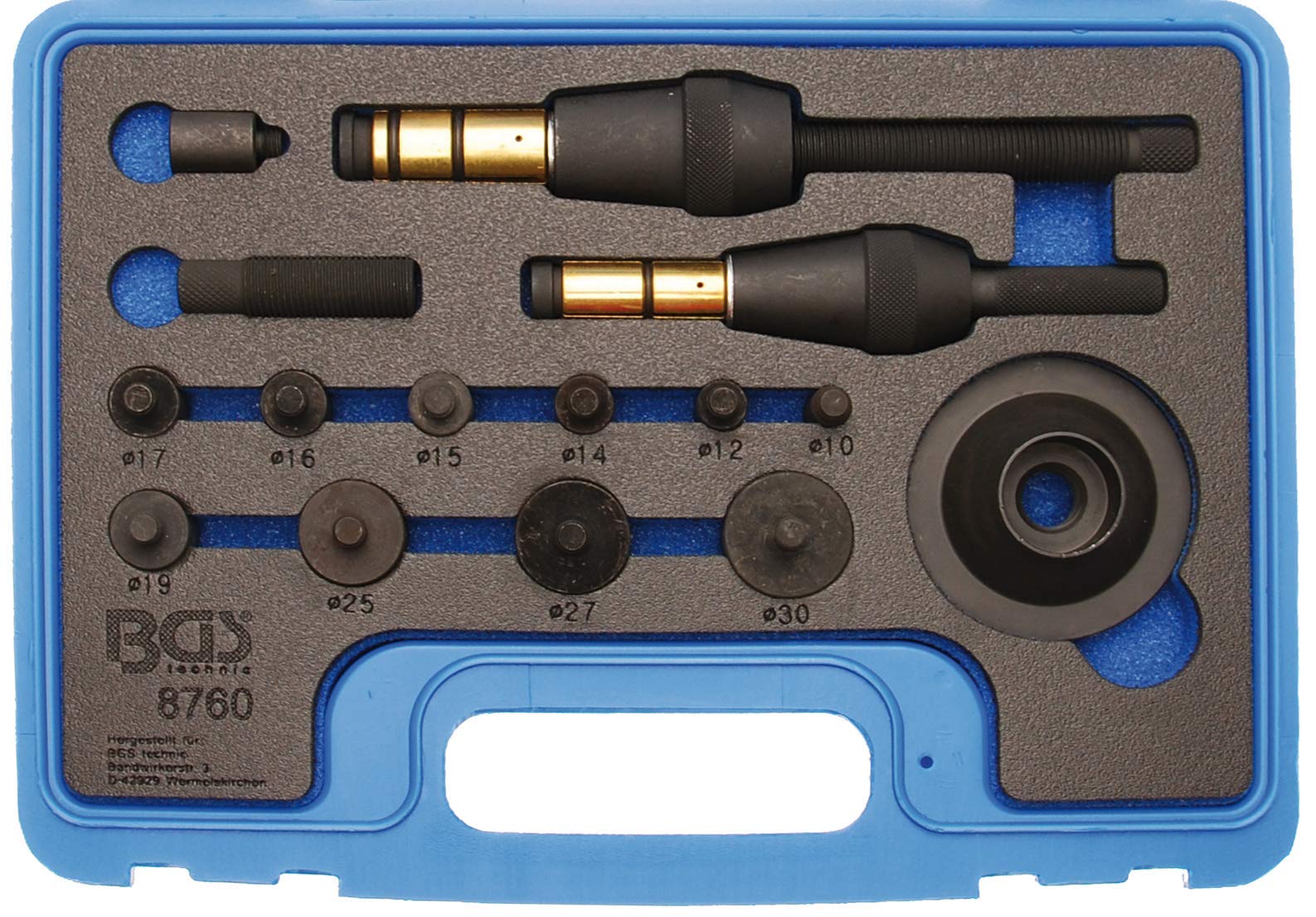 BGS 8760 | Insert de servante d'atelier 1/3 | Jeu d’outils pour centreur d'embrayages | 17 pièces
