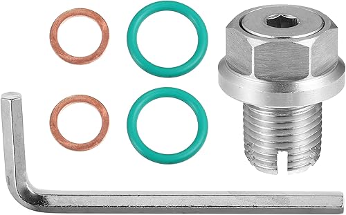 Miniatura 7 de X AUTOHAUX Juego de 1 tapón de drenaje de aceite M14.1-0.059 x 0.591in de gran tamaño, de acero inoxidable, autorroscante, kit de reparación de