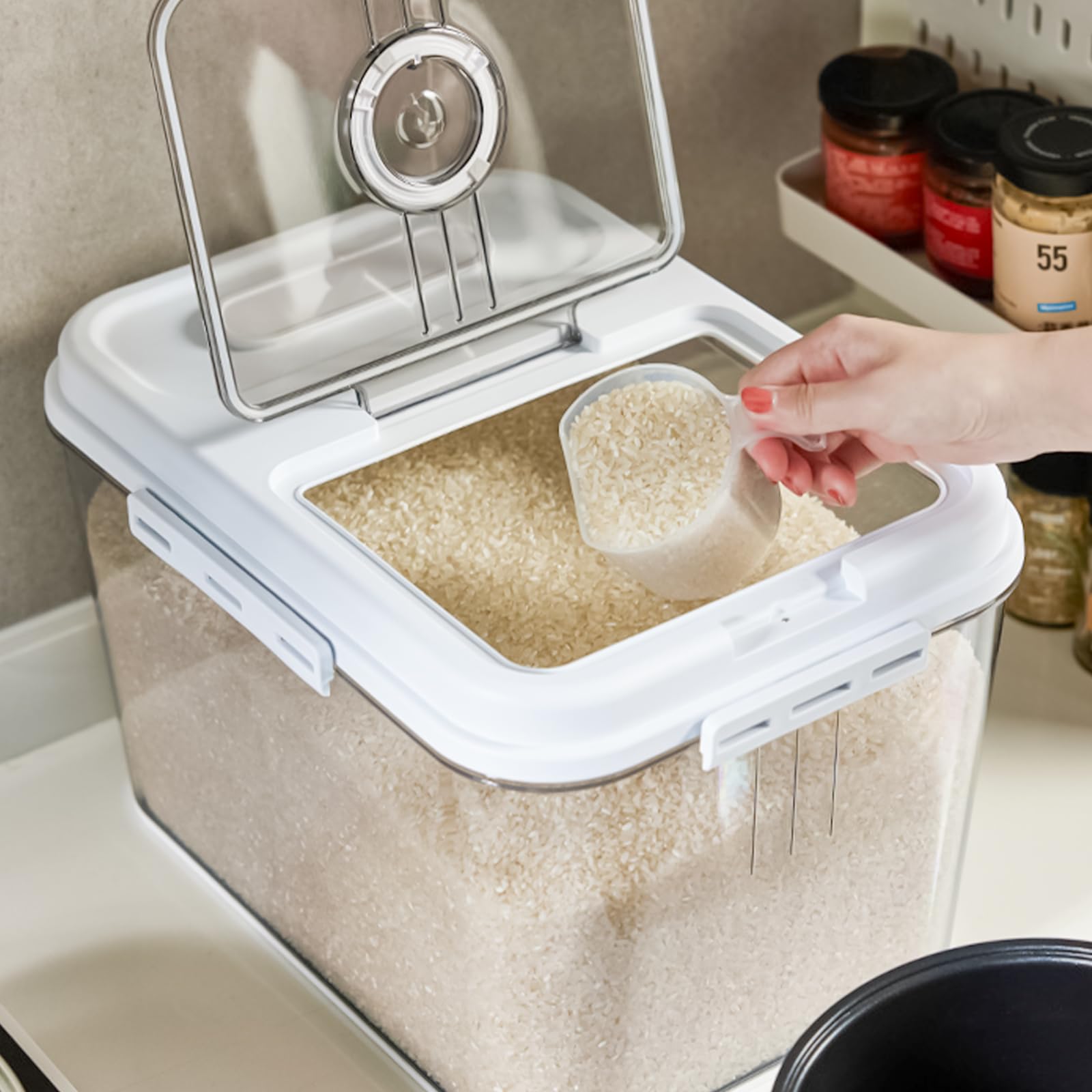 Airtights, scatola di riso per piano di lavoro della cucina, contenitore accessorio per pane fatto in casa toast e porta cuoco