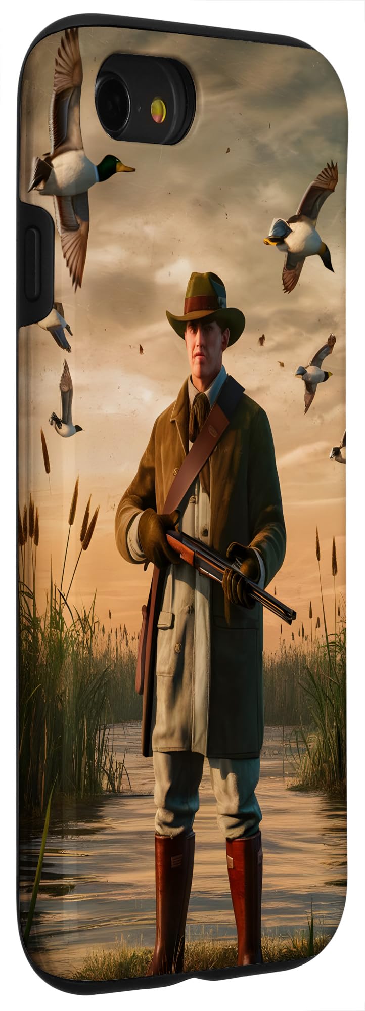 iPhone SE (2020) / 7 / 8 Duck Hunter Men Vintage painting Case - Image 3