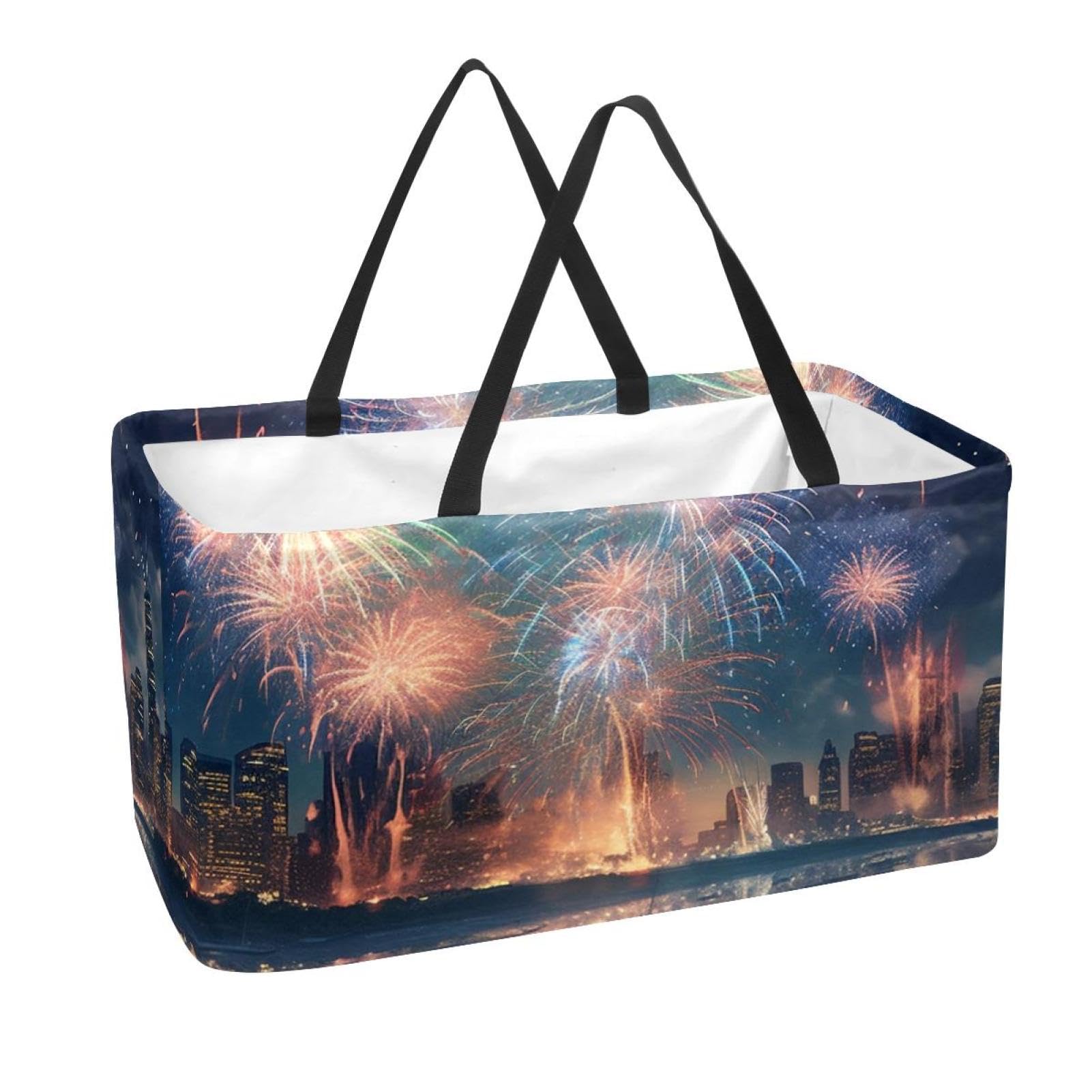 Panier de rangement pliable lavable sac d'épicerie réutilisable et cabas fourre-tout