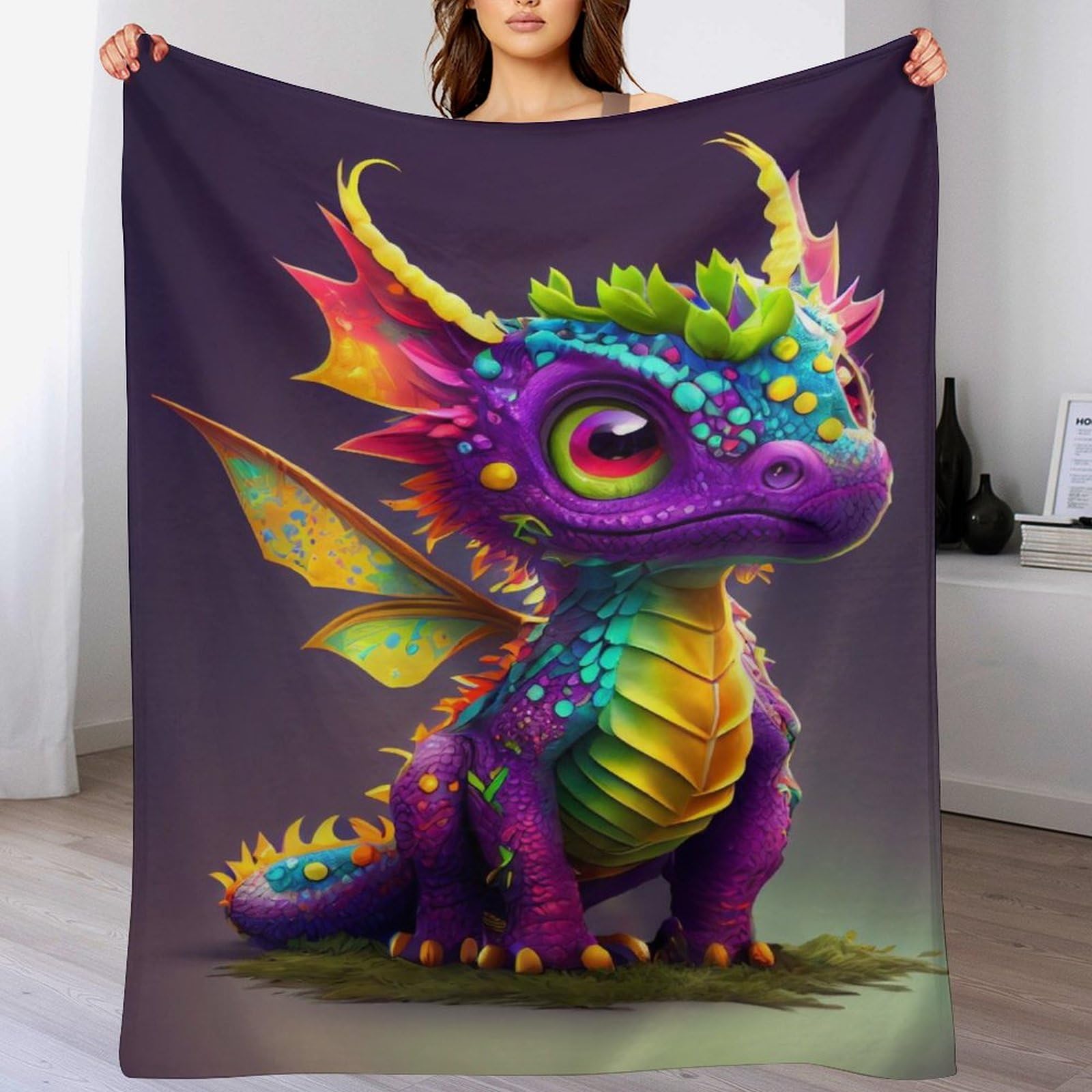 Couverture dinosaure polaire pour réchauffer votre enfant en hiver