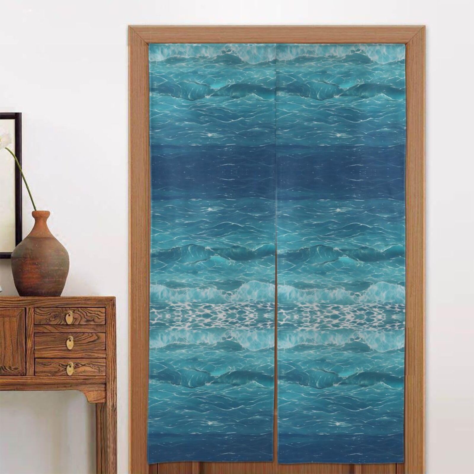CNTDBU The deep blue sea Door Curtain 34x56 Inch-Room Divider Panel for Privacy, Entryway Screen for Kitchen Bedroom