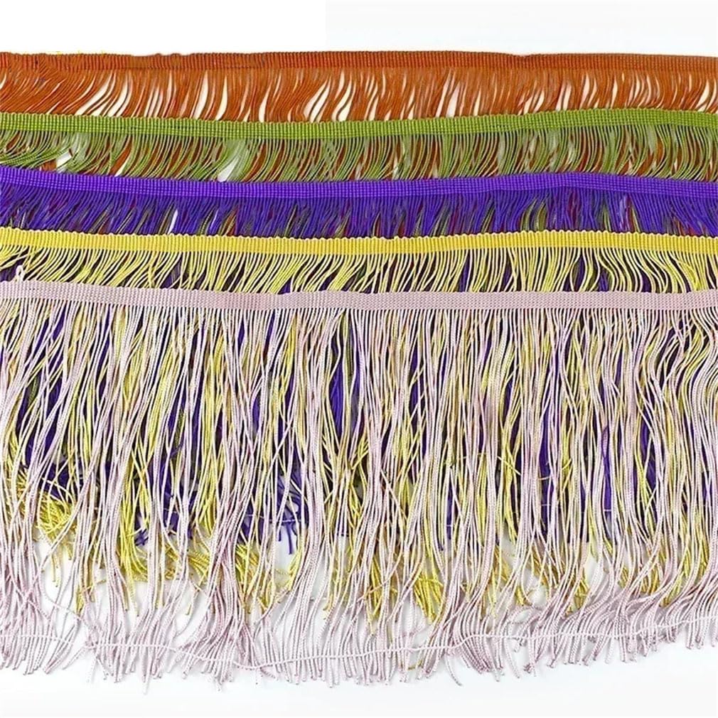 Borlas de poliéster con flecos de 10 m, 10, 15, 20 y 30 cm de largo, cinta de encaje para decoración de ropa, accesorios de costura