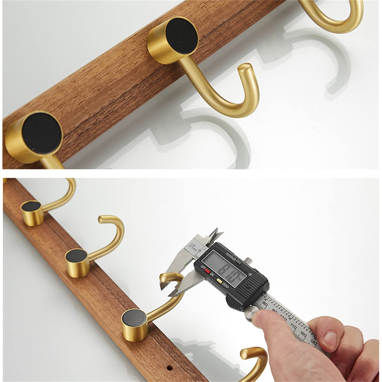 Kapstok met haken, zware kapstok voor badkamer garderobe toegangsdeur muur rijhaak voor handdoek hoed sleutel paraplu (kleur: A, maat: 58cm